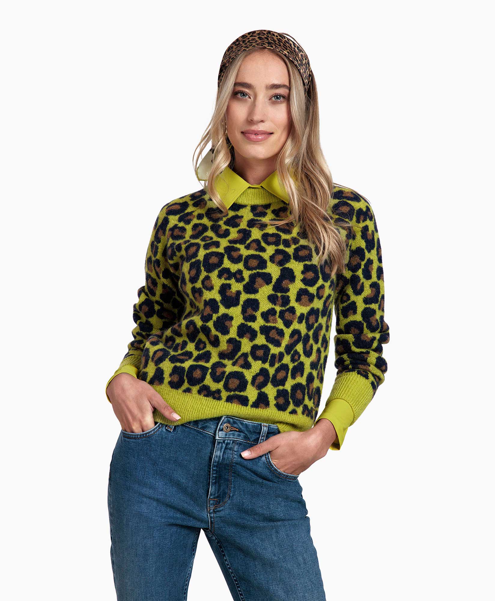 Studio Anneloes Pullover Nino Leopard Pullover Groen