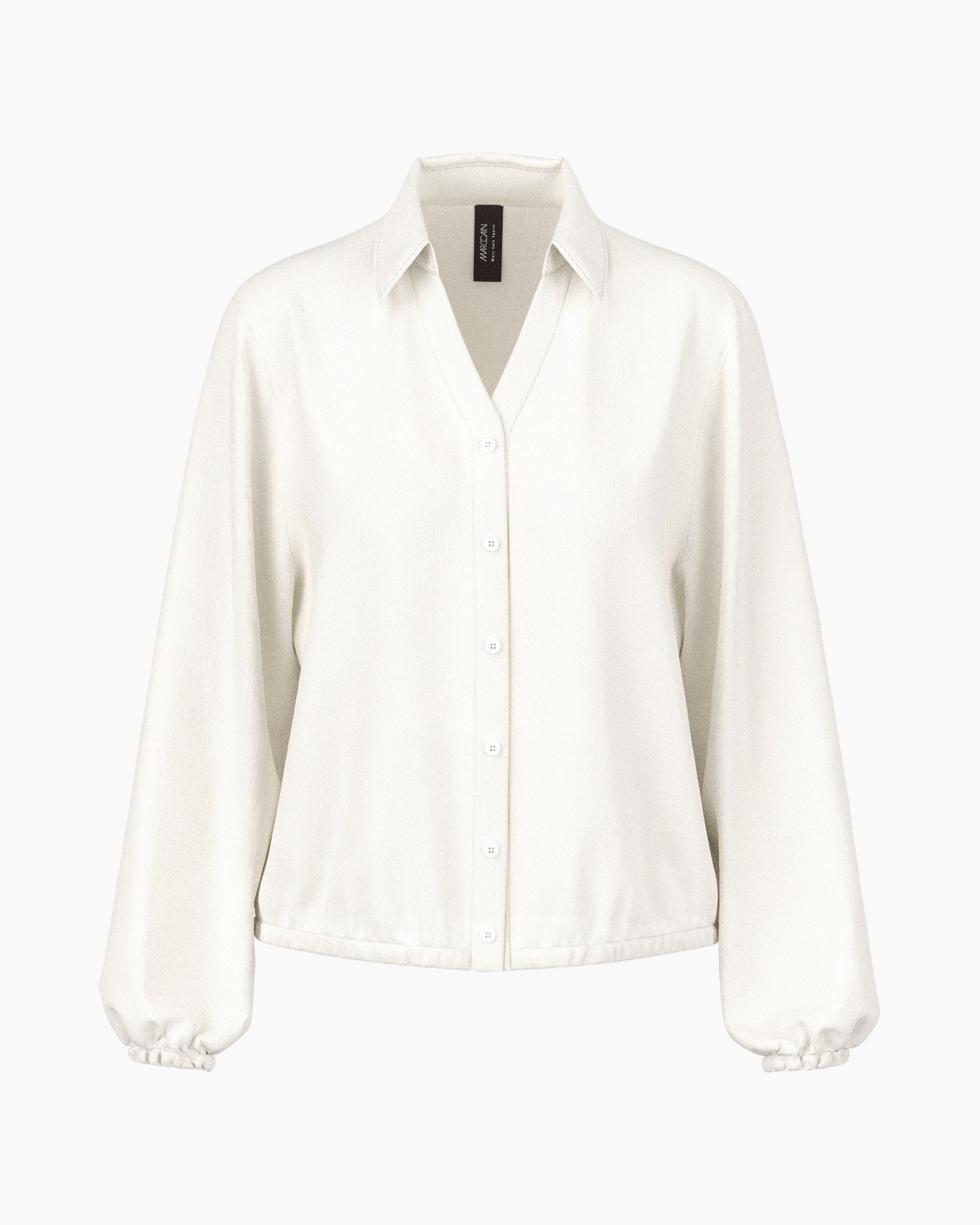 knopsluiting, kraag shirt, lange mouwen, wit, katoen