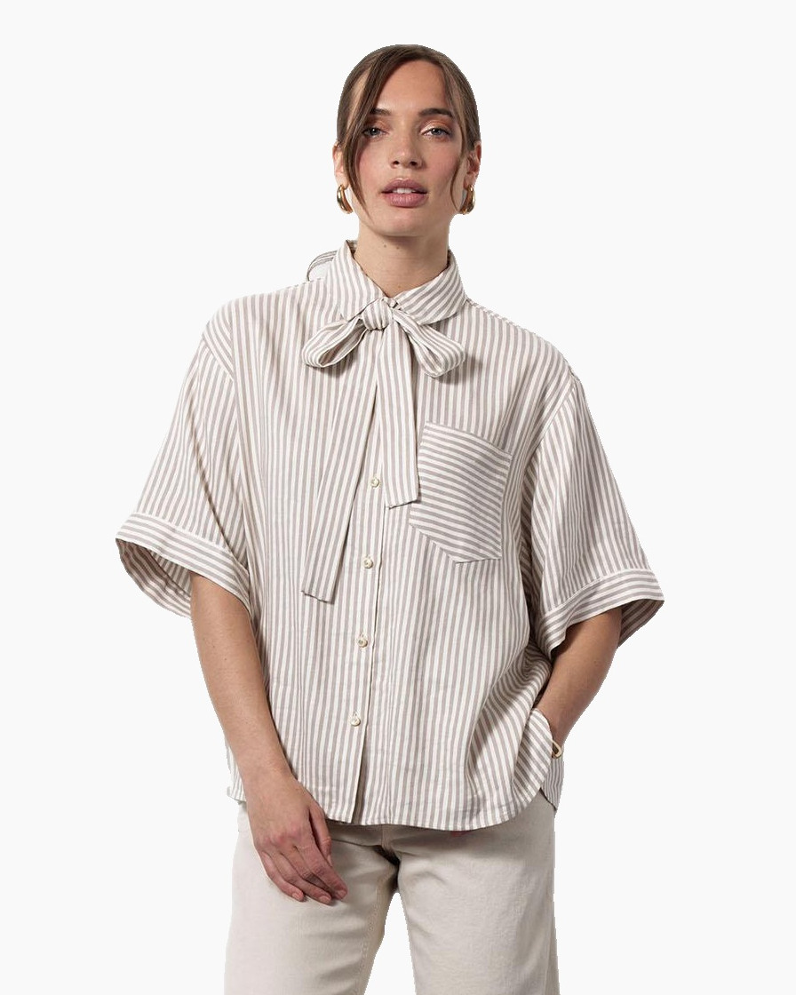 Blouse Carmen Stripe Blouse Rood