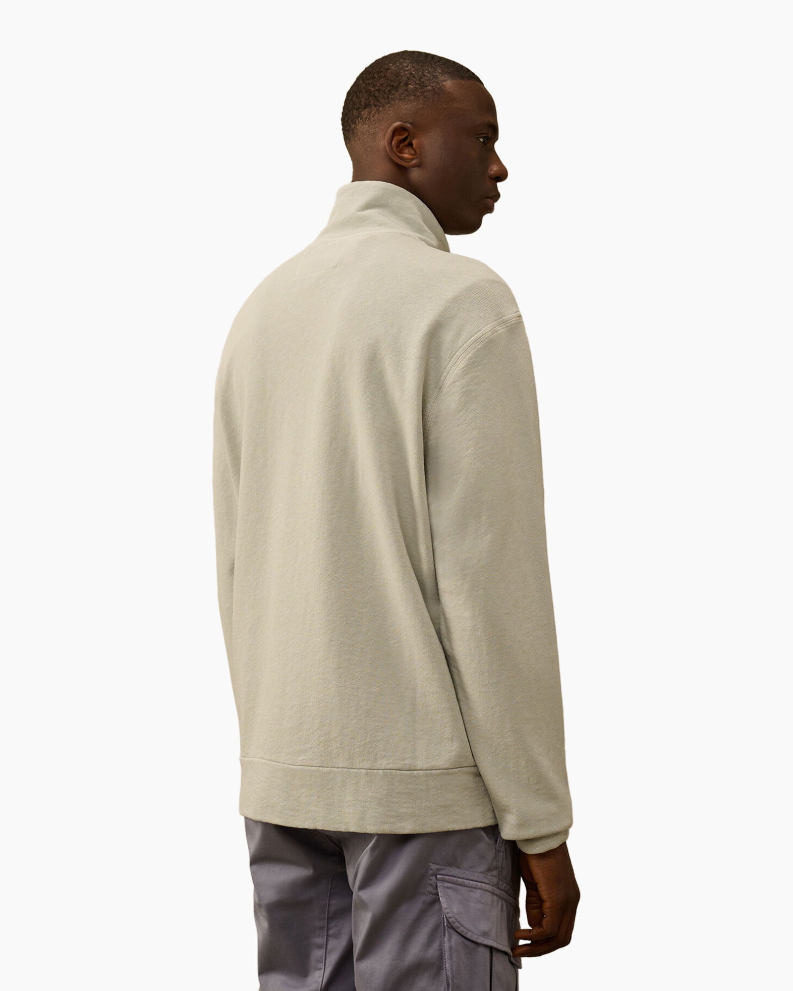 Sweater Half Button Sweatshirt Licht Grijs