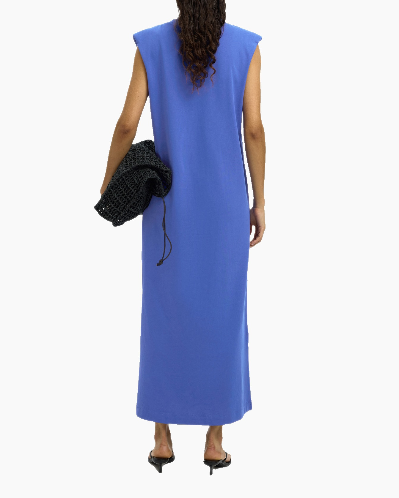 Jurk Halley Sl Shoulderpad Ankle Dres Blauw