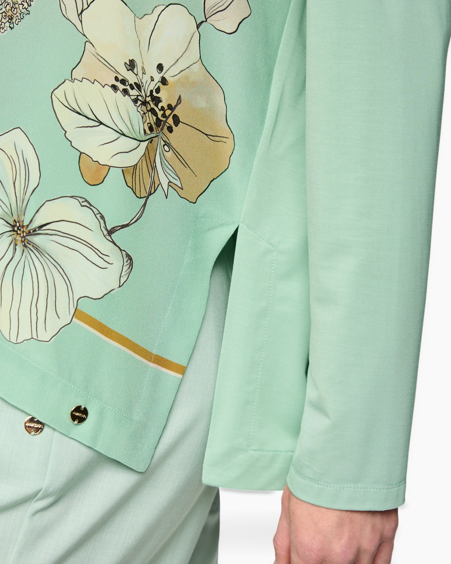 mint, bloem, jas, lange mouw, knopen
