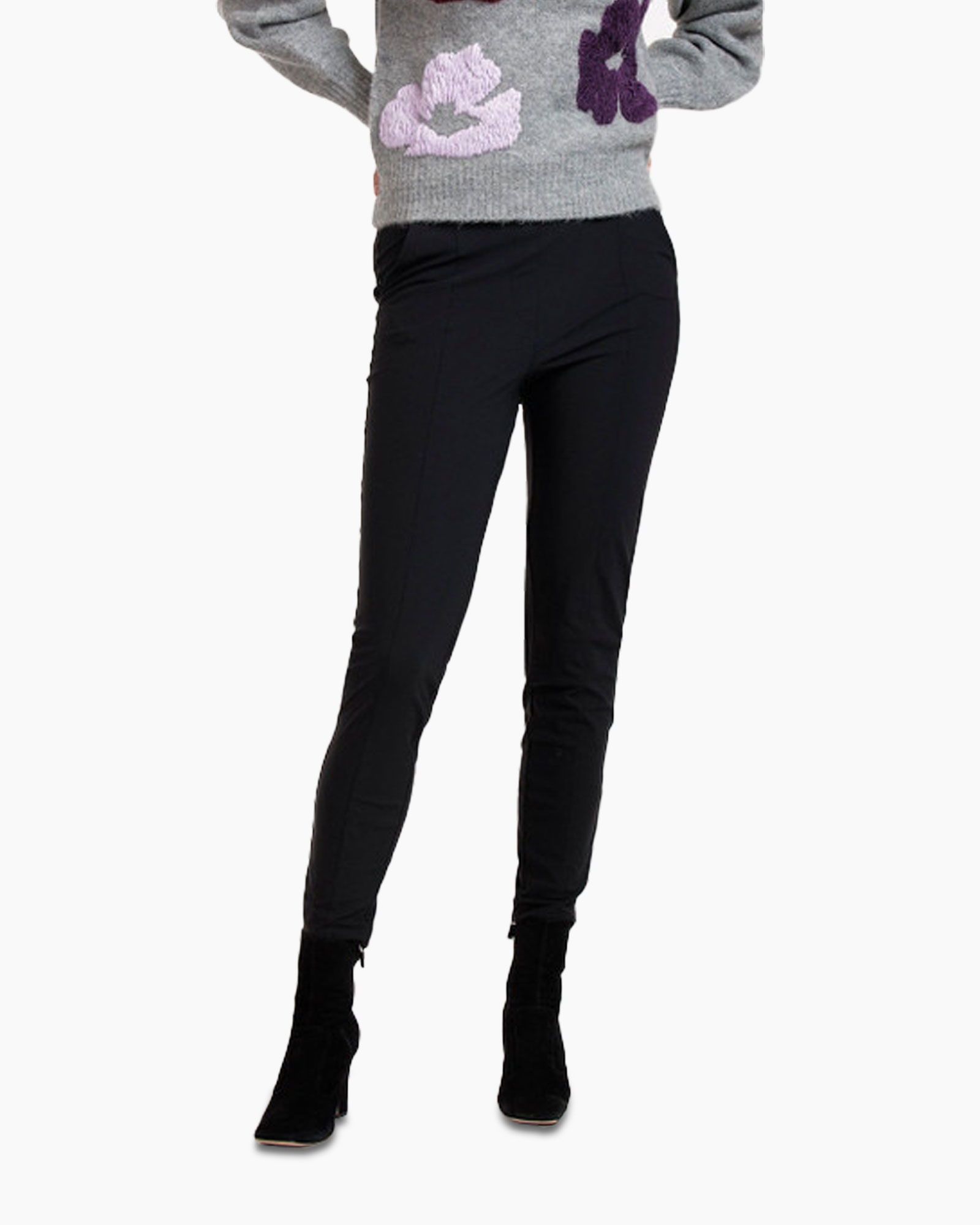 Broek Kathy Travel Fleece Trousers Zwart dessin