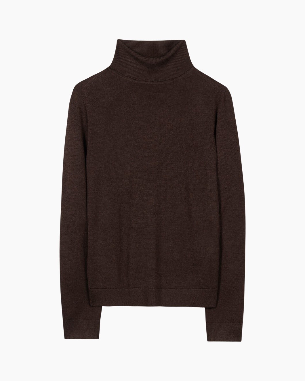 turtleneck, trui, bruin, gebreid, lange mouwen
