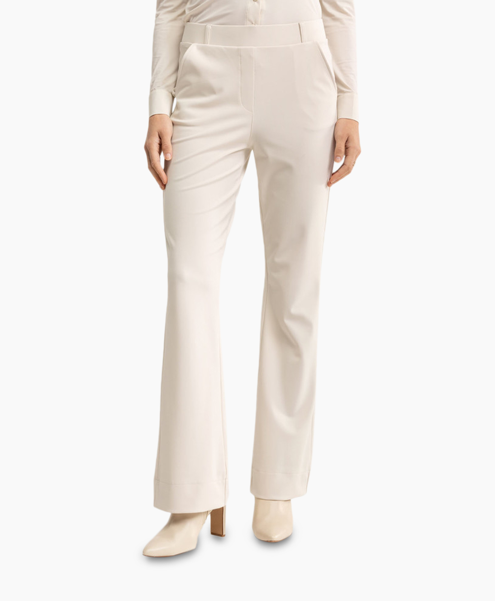 Broek Flair Bonded Trousers Off White