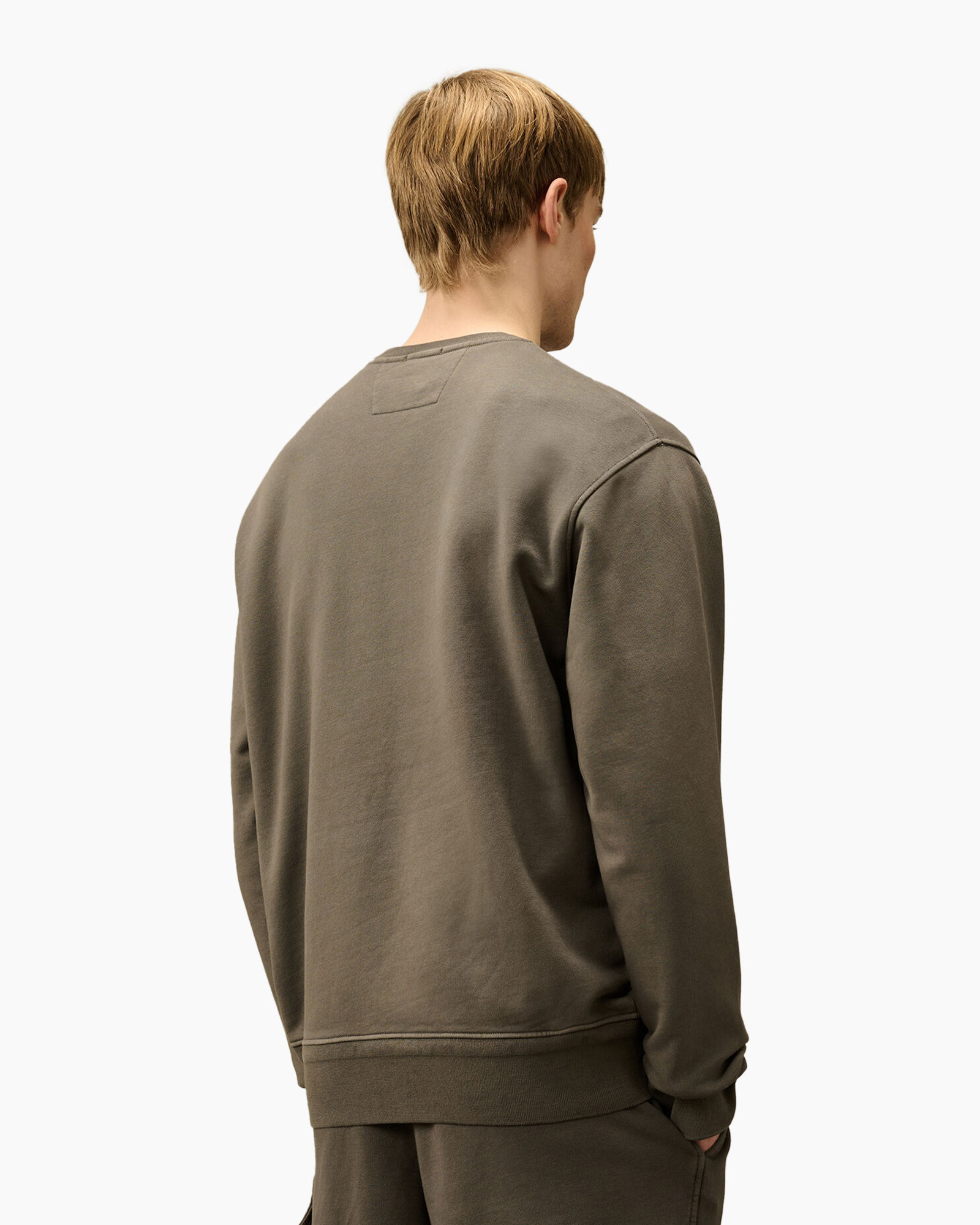 Trui Cotton Diagonal Fleece Crew Grijs