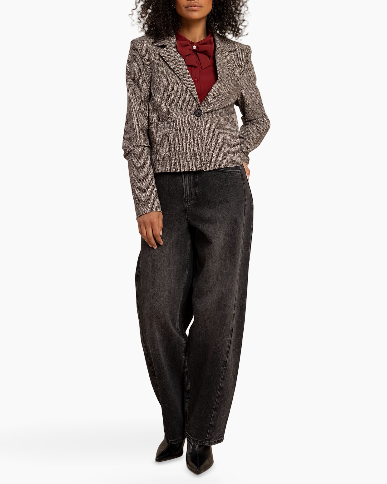 blazer, herringbone, enkele rij, knopen, jacket