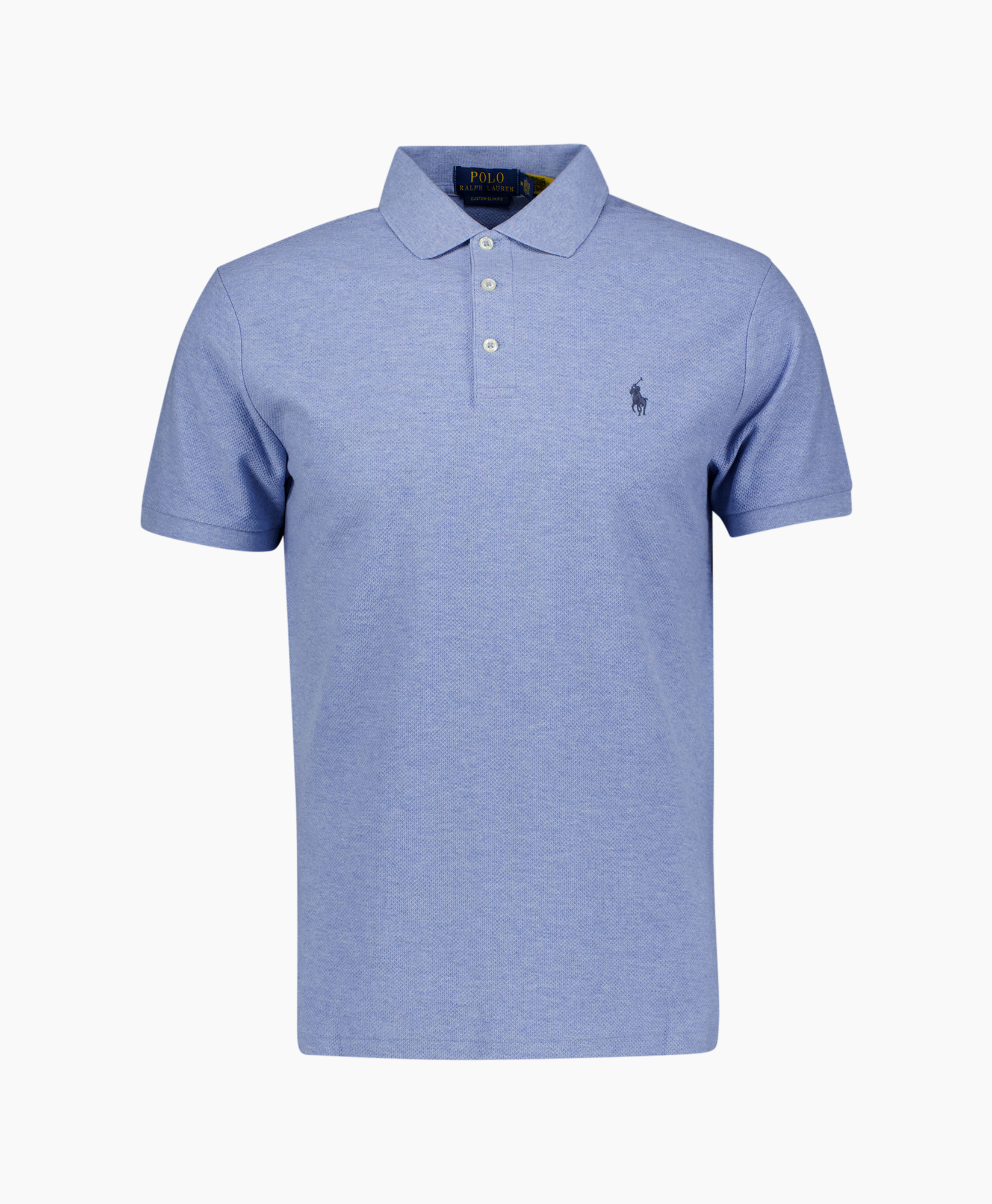 poloshirt, korte mouwen, blauw, kraag, logo borduring