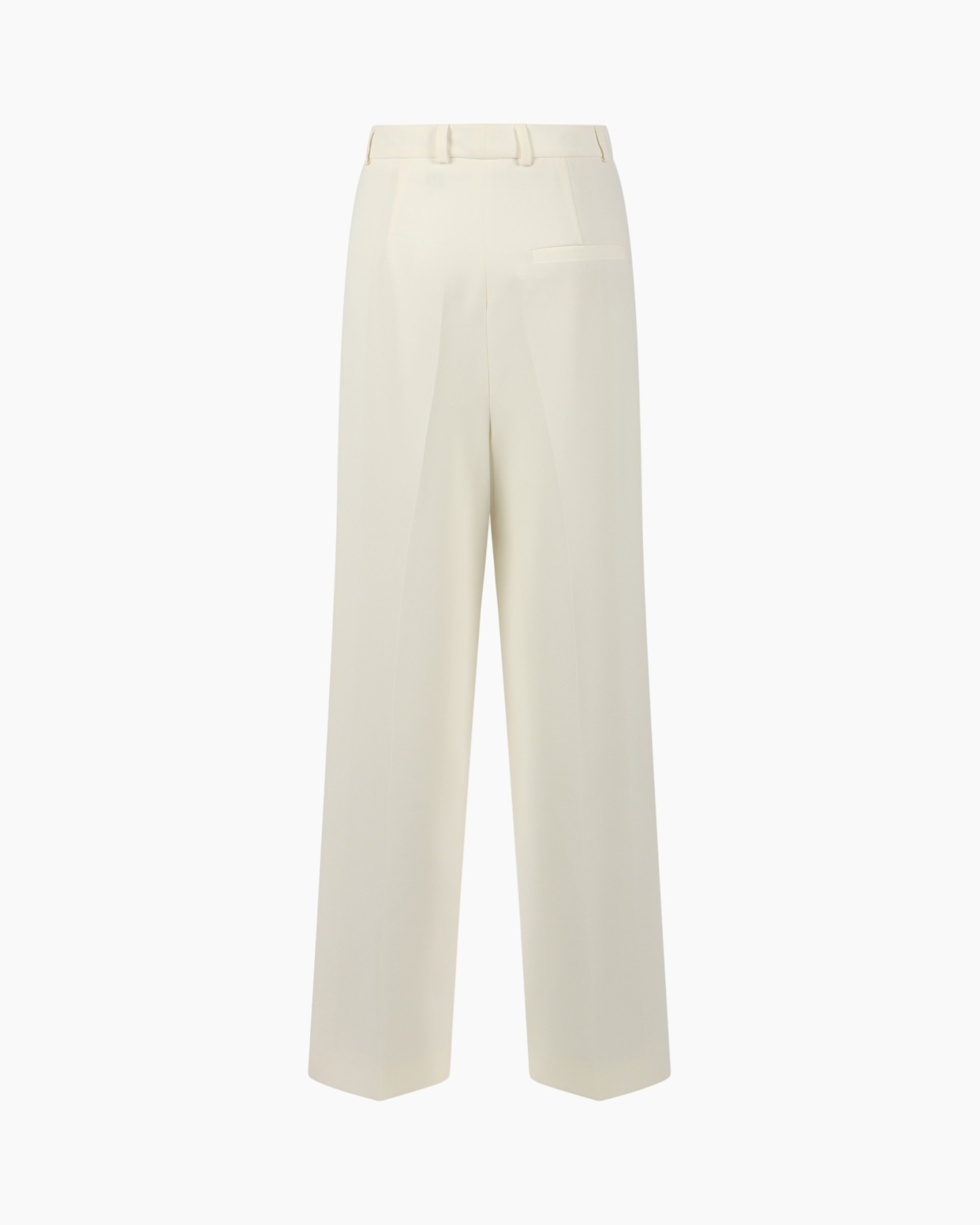 Wijde broekspijpen, Hoge taille, Ivoor, Plooien aan voorkant, broek met wijde pijpen, crèmekleurig, hoge taille, geplooide voorkant