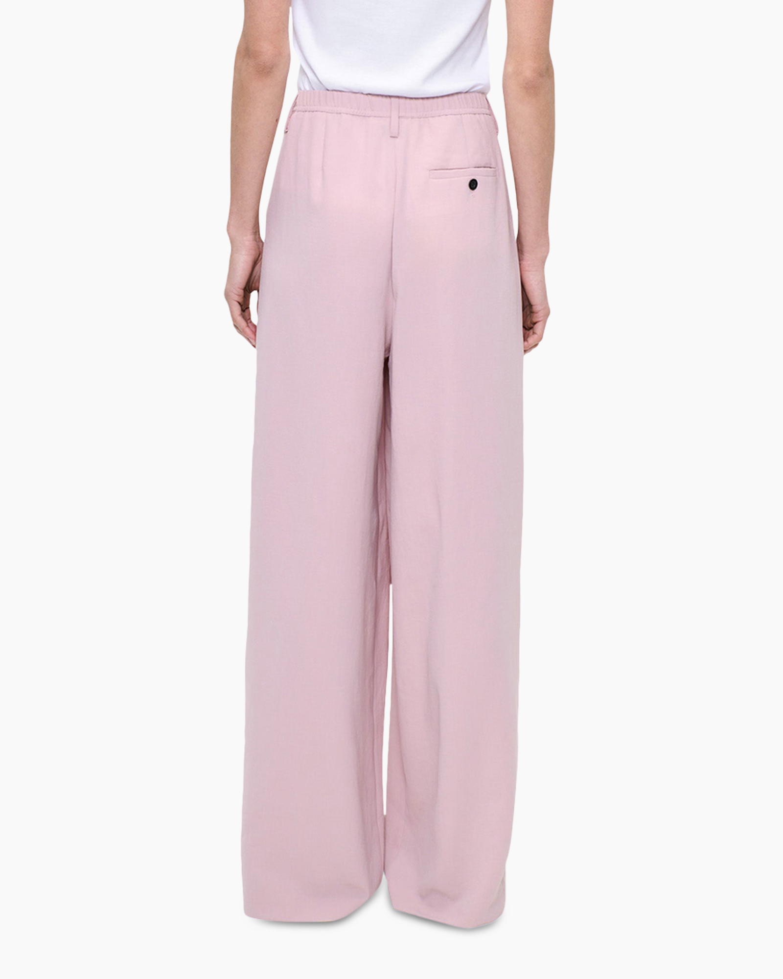 broek, wijdedelige, palazzo, roze, hoog taille