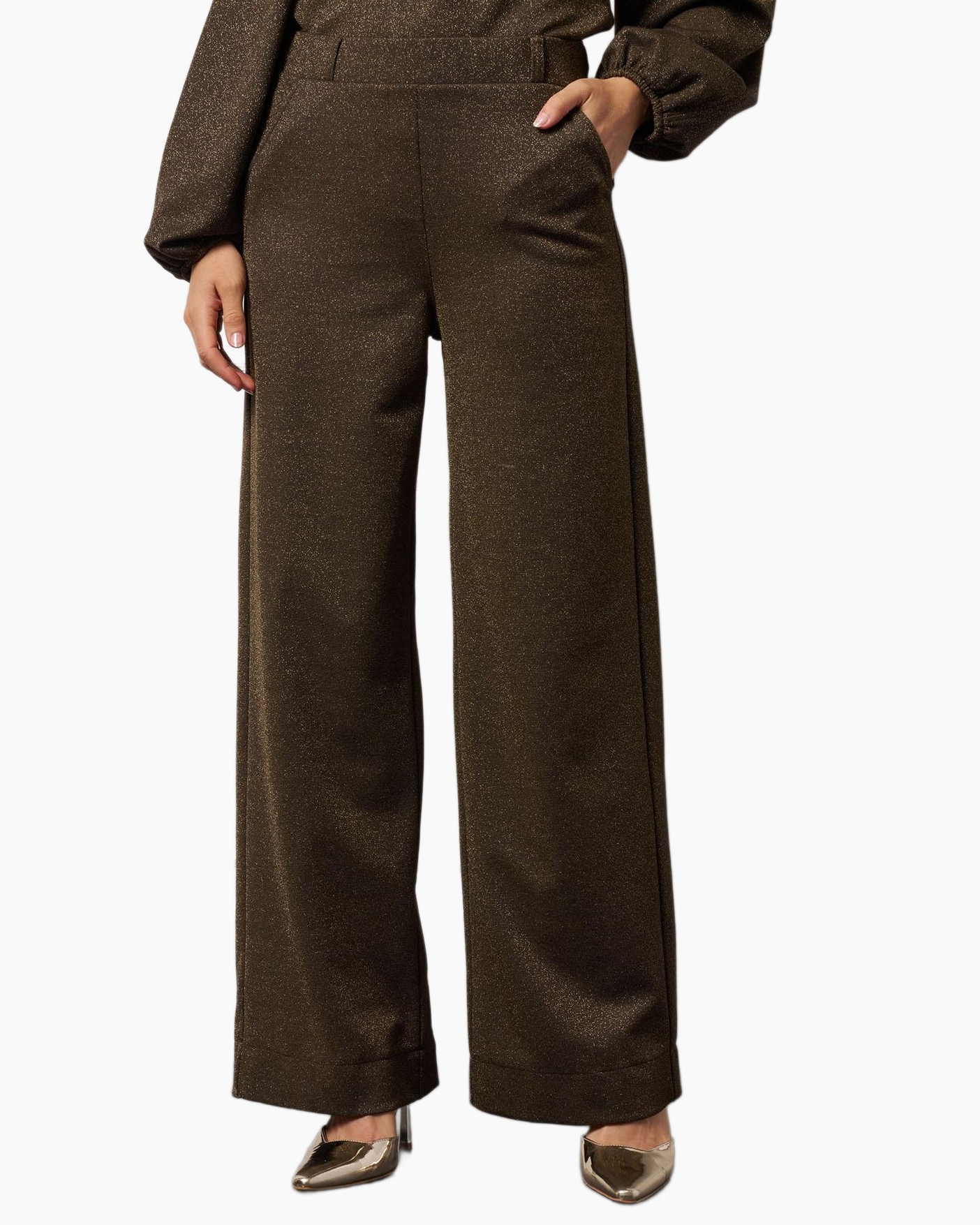 Broek Lexie Sparkle Trousers Goud