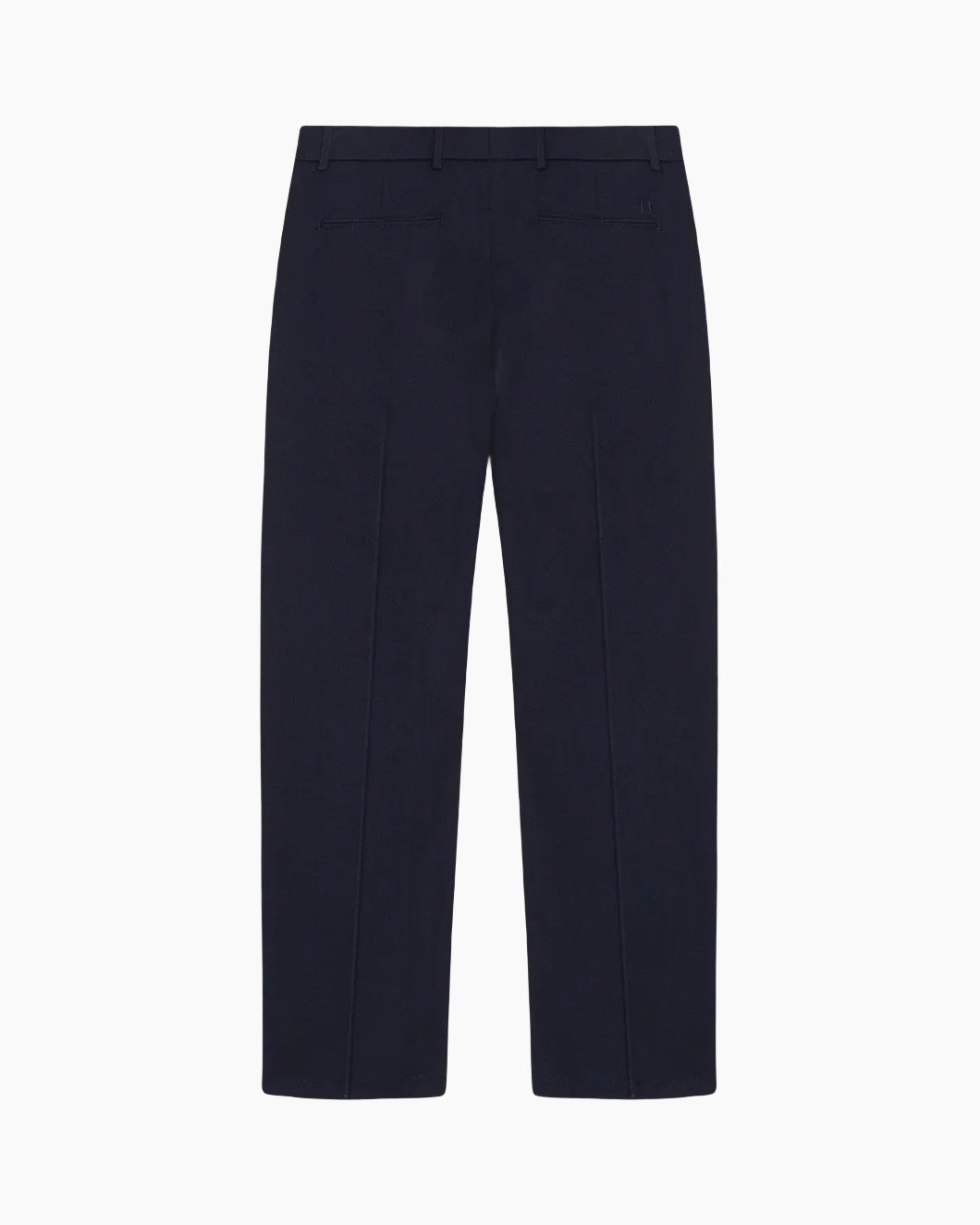 broek, broek, marineblauw, platte voorzijde, slim-fit