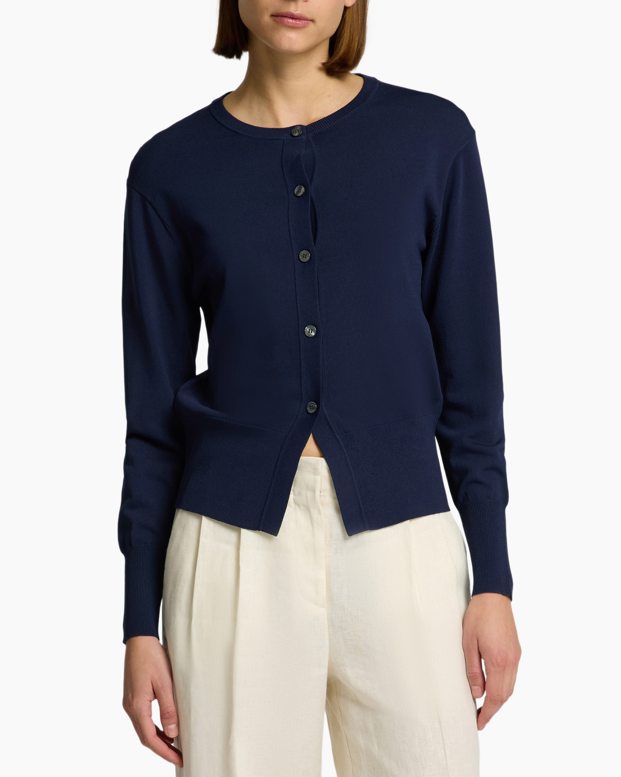 Vest Calo Ls Knit Cardigan Ex Grijs