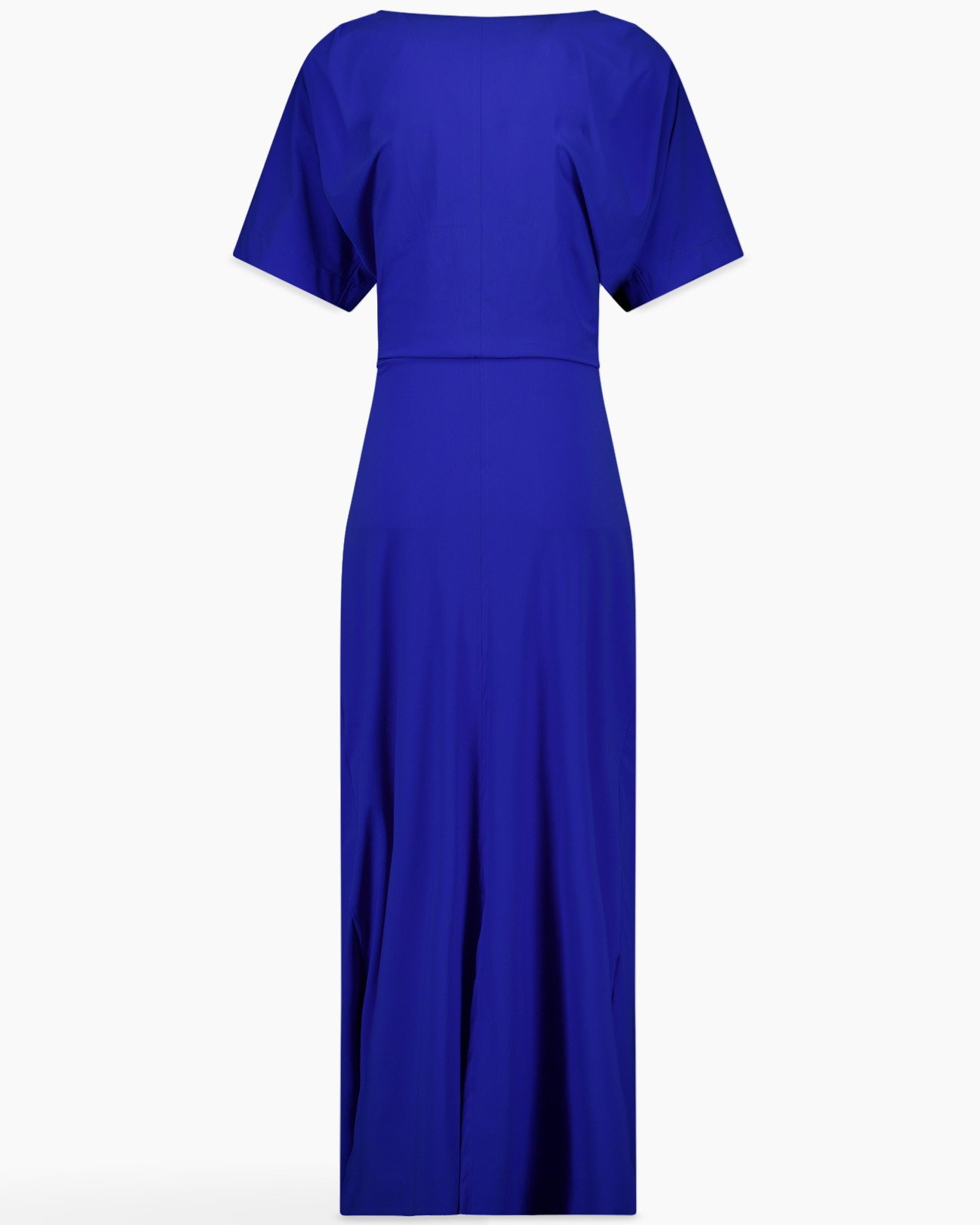 blauw, jumpsuit, korte mouwen, maxi, effen kleur