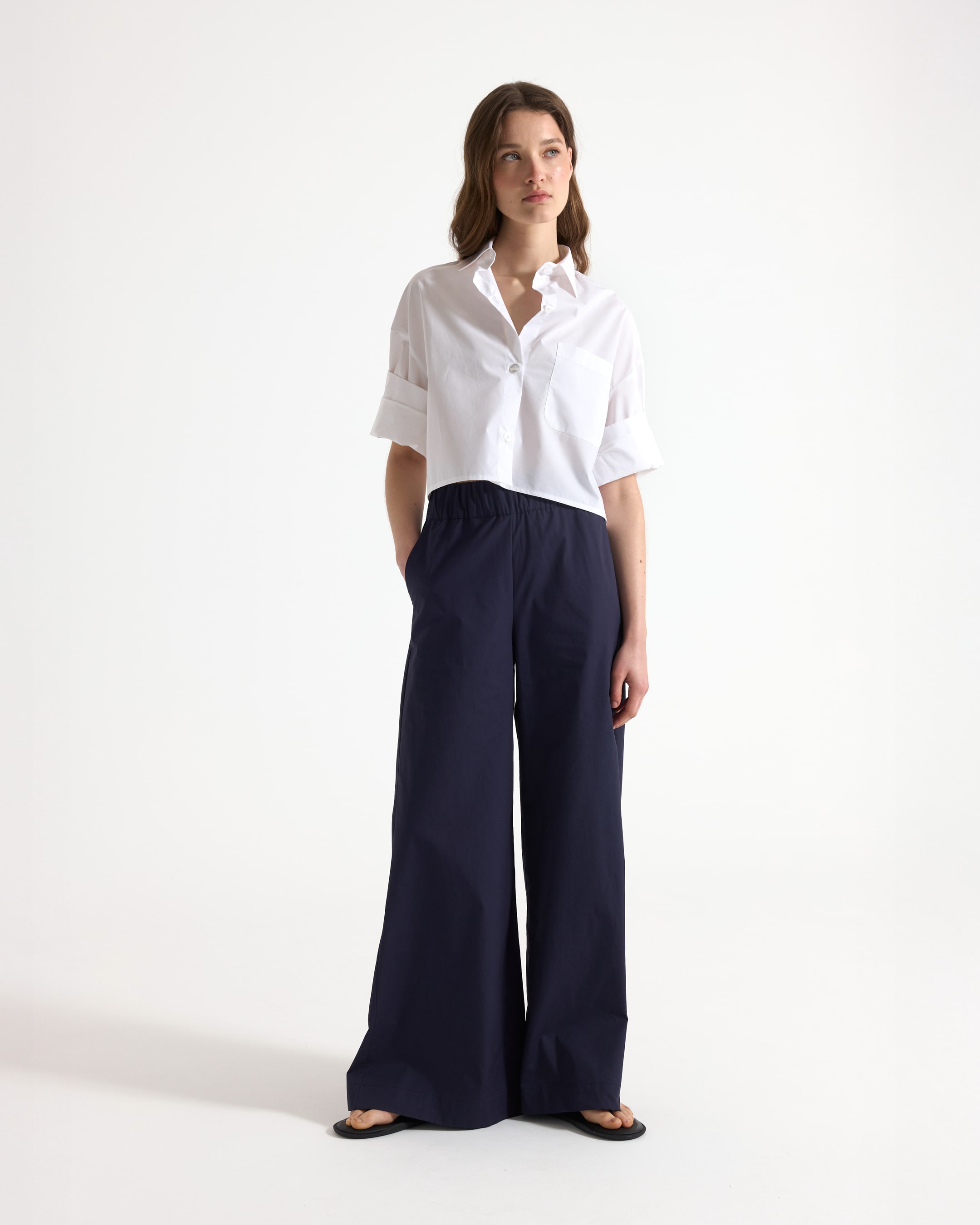 hemd, wit, korte mouwen, zak, kraag