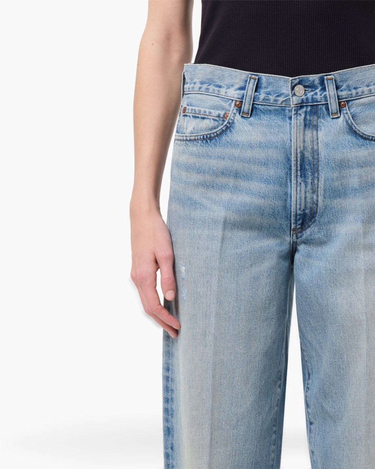 jeans, denim, light wash, waist jeans, straight leg