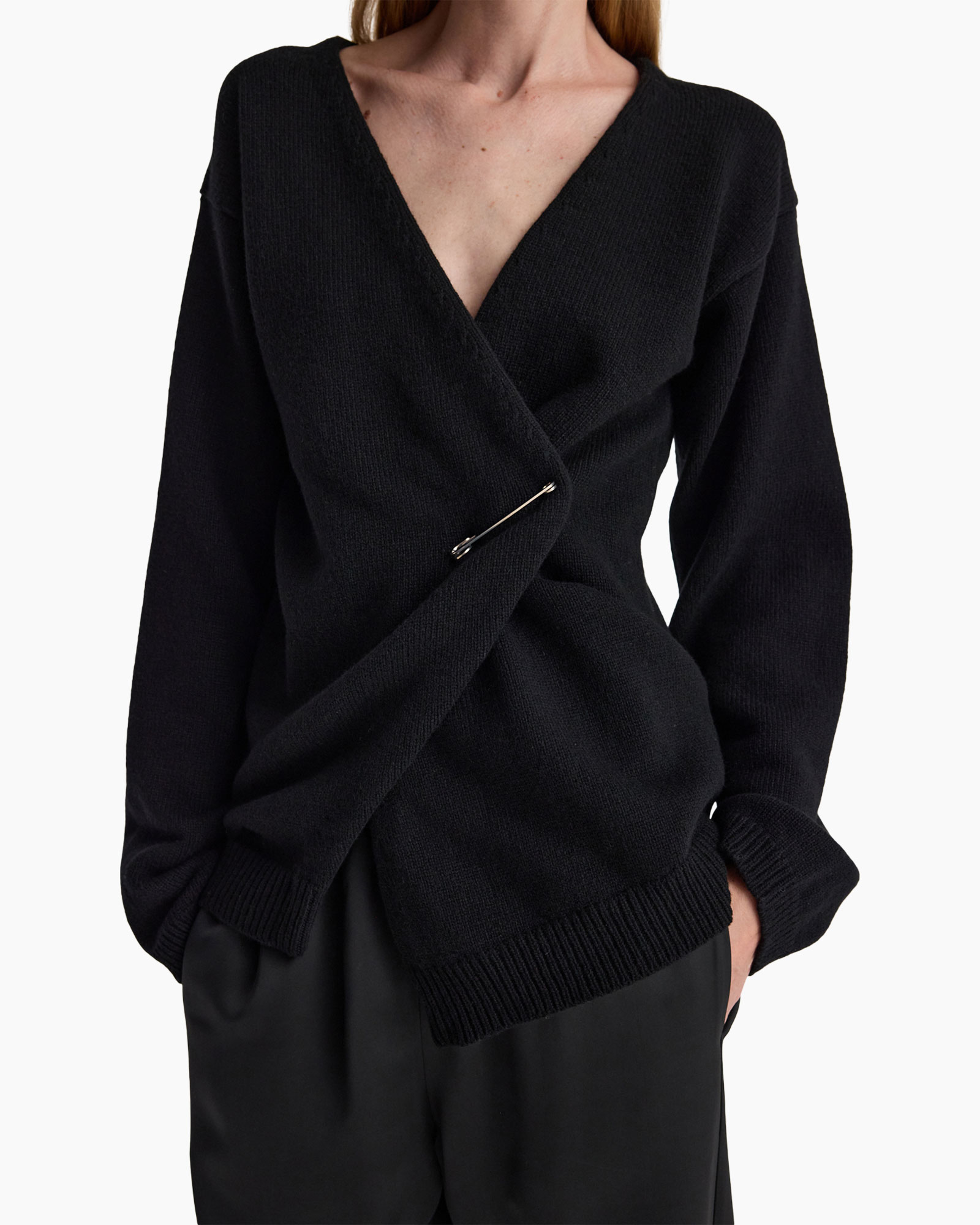 trui, wrap cardigan, siyah, örgü, uzun kollu