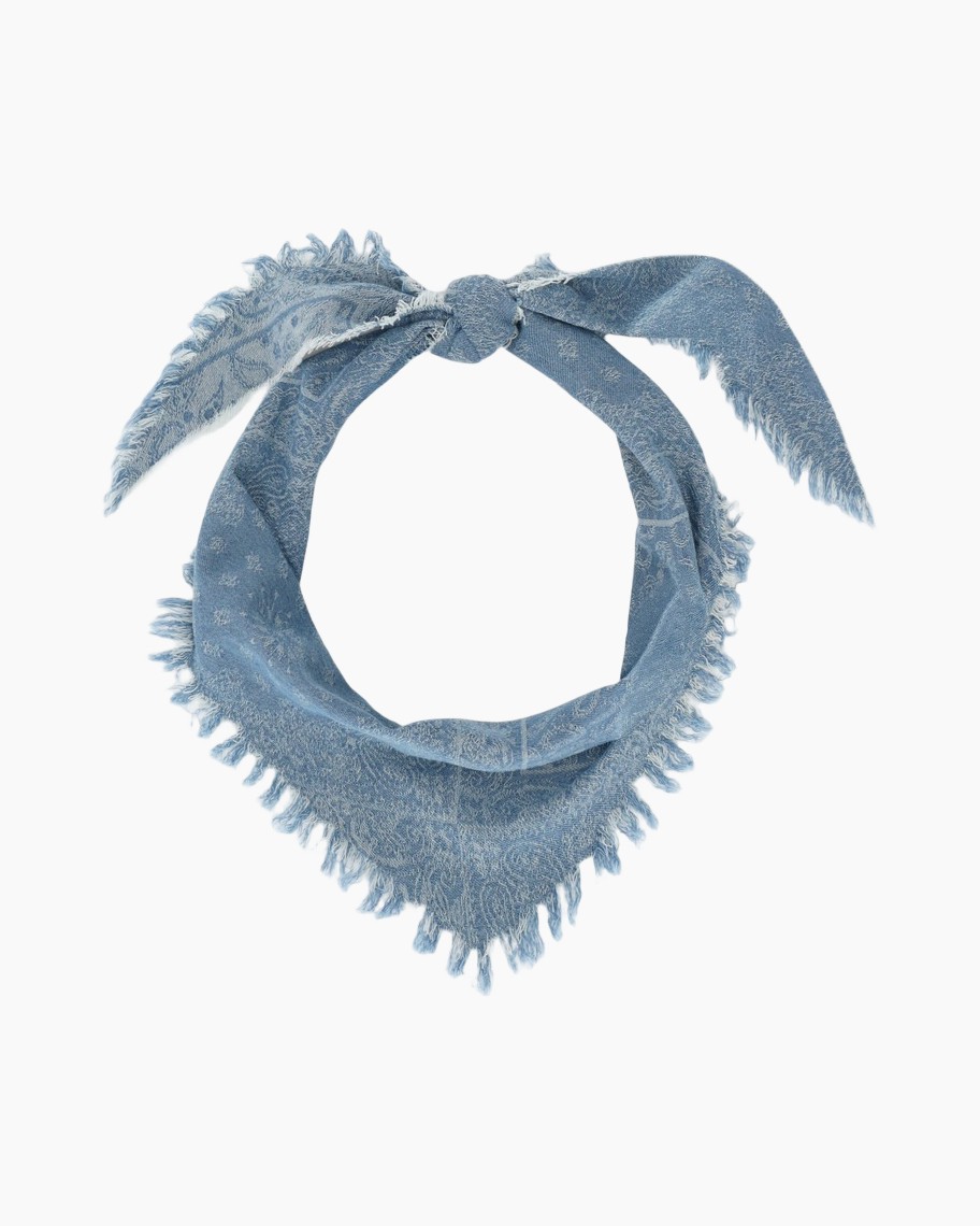sjaal, bandana, fringed, paisley, blauw