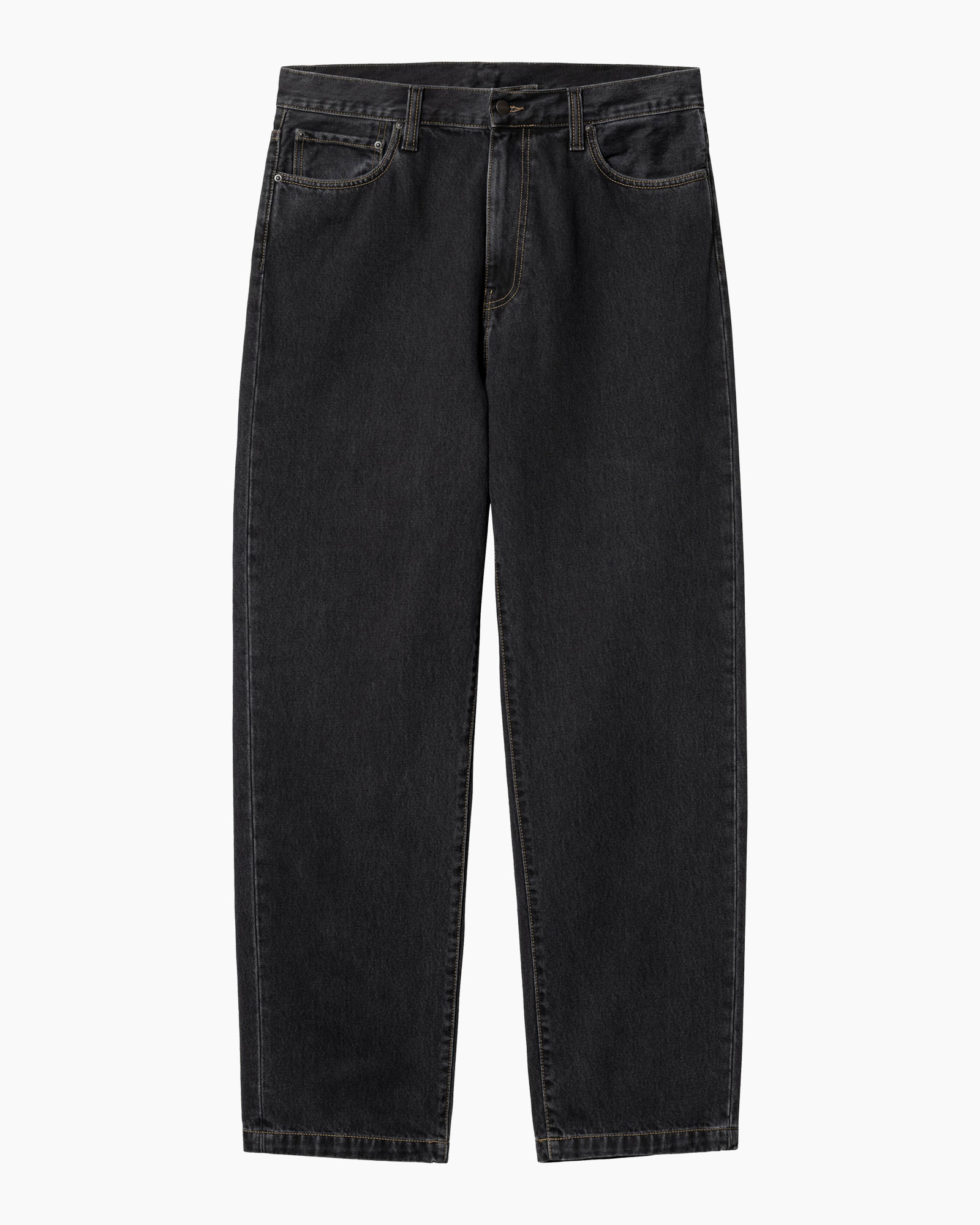 broek, spijkerbroek, zwart, denim, rechtmodel