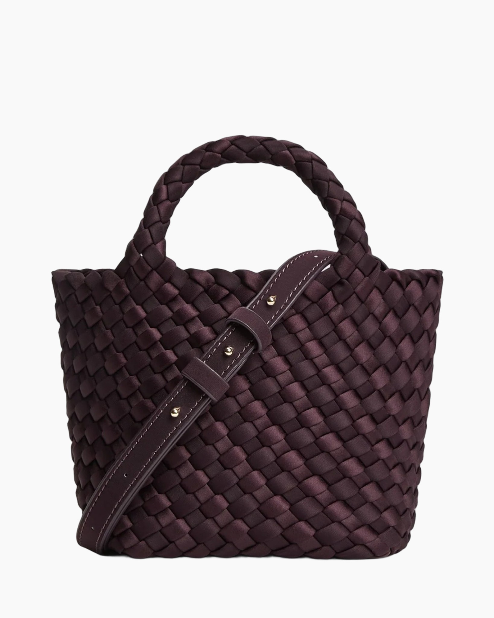gewoven, tas, handtas, paars, schouderriem