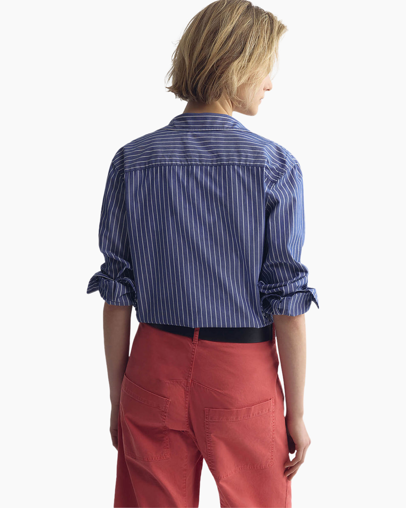hemd, gestreept, blauw, knopen, t-shirt