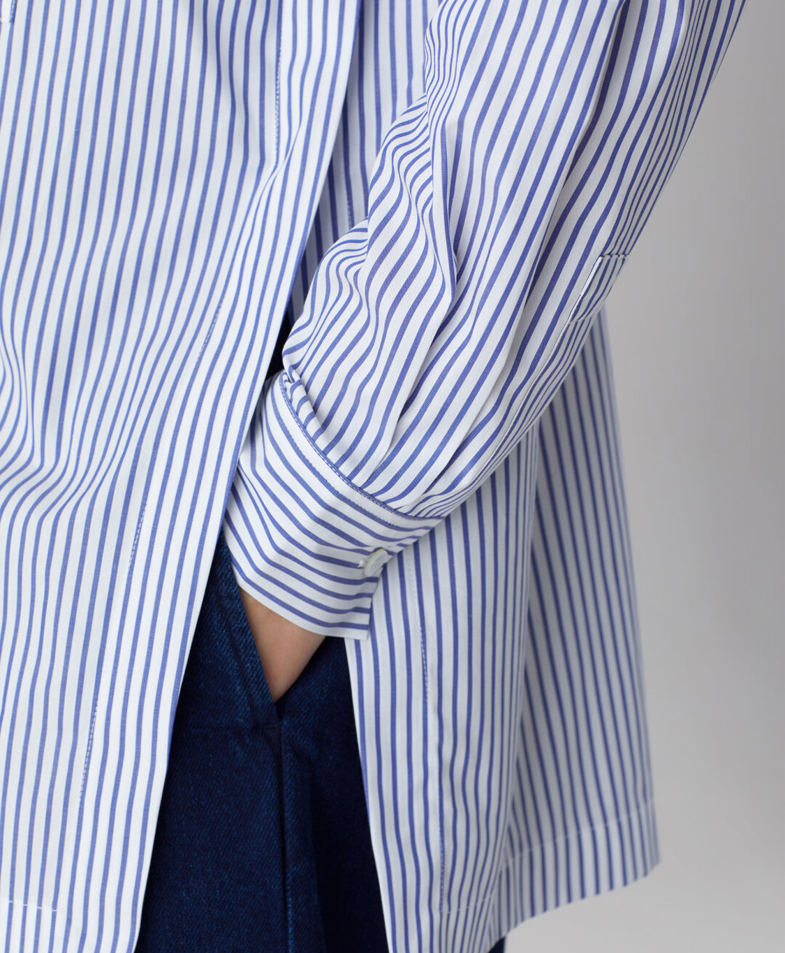 Closed Blouse Shirt With Slits Off White