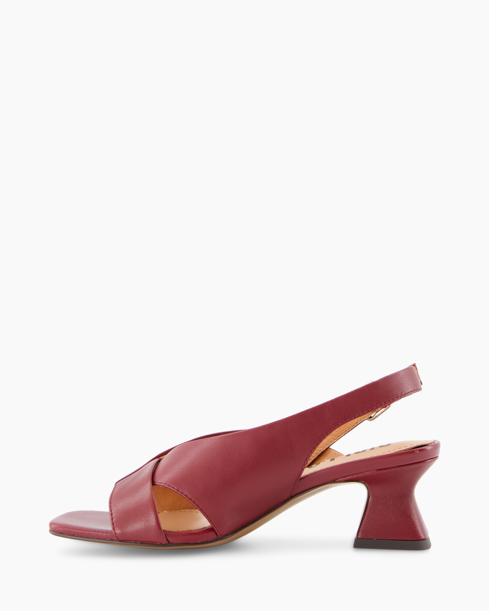 sandalen, rood, middenhogehiel, bandje, open-toe