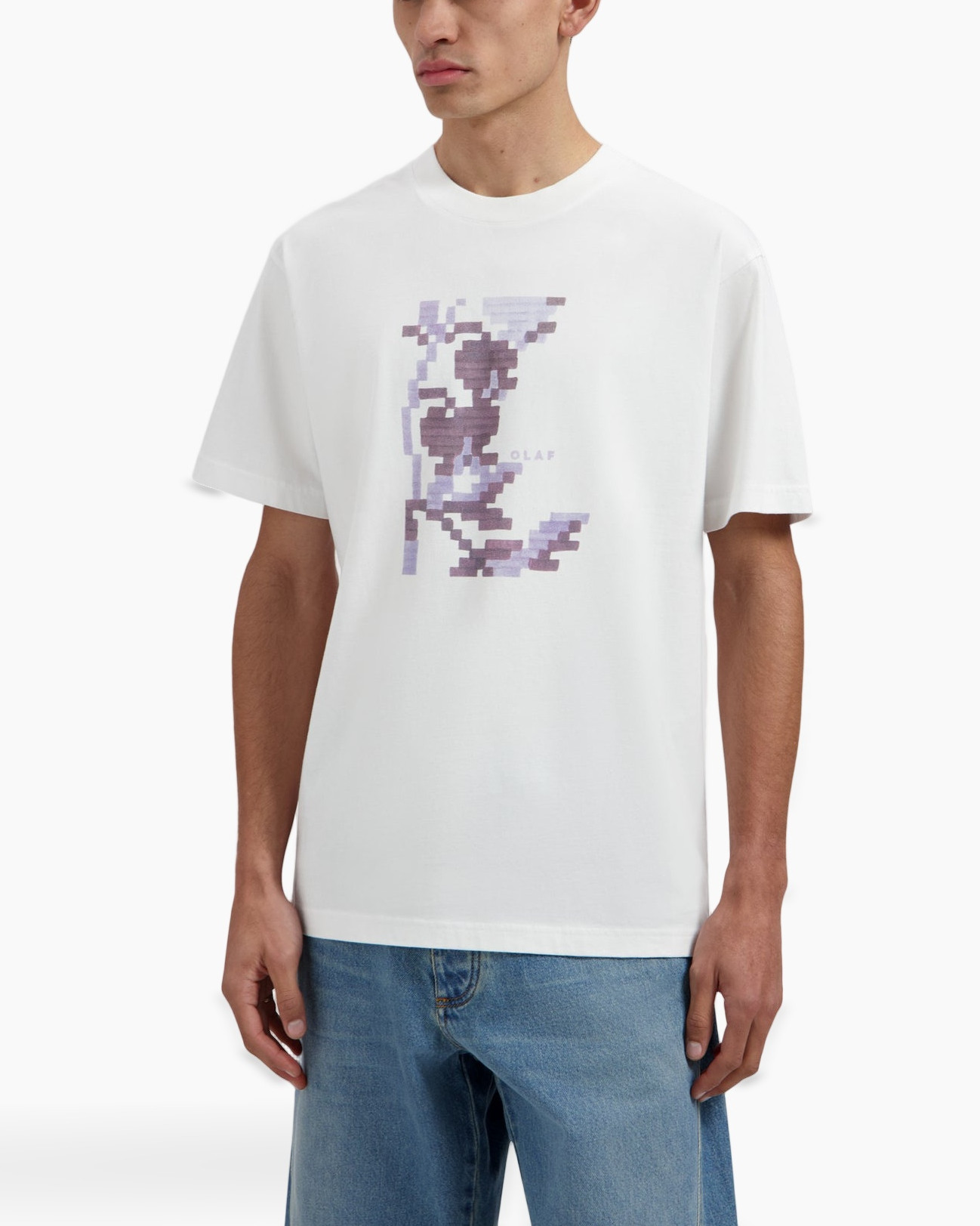 t-shirt, graphic tee, short sleeves, white, pixel art