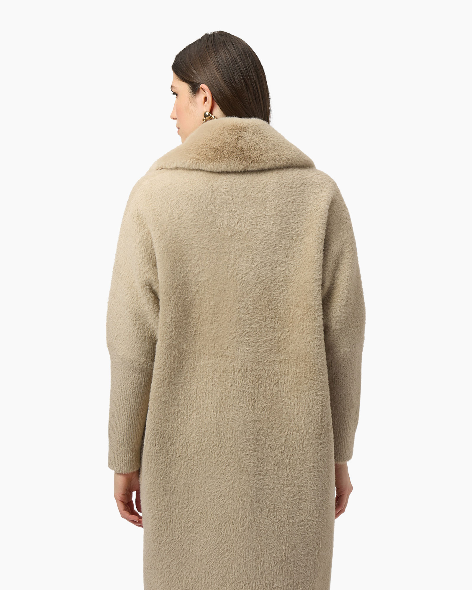 Wollen Jas Fluffy Beige