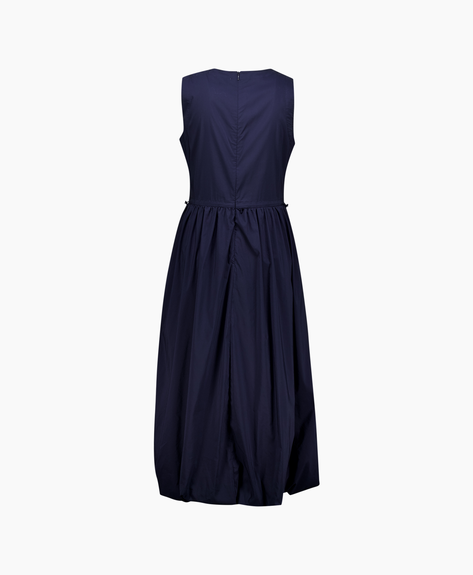 jurk, maxi jurk, straploos, marineblauw, gelaagde taille