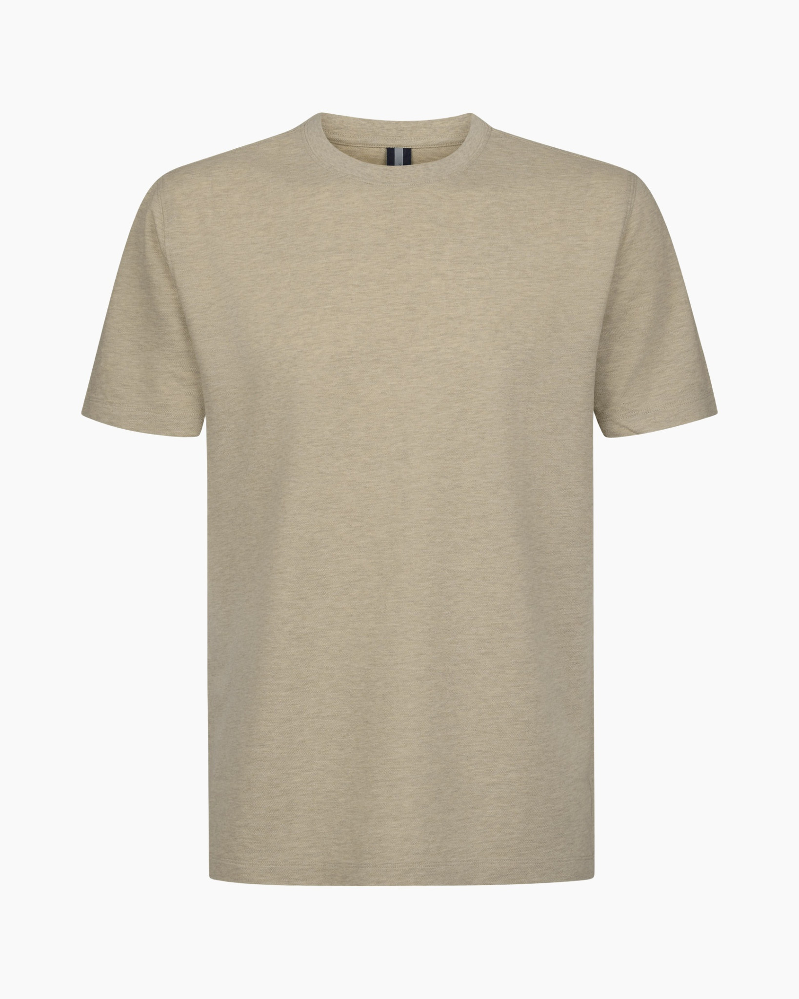 t-shirt, crewneck, beige, plain, short-sleeved