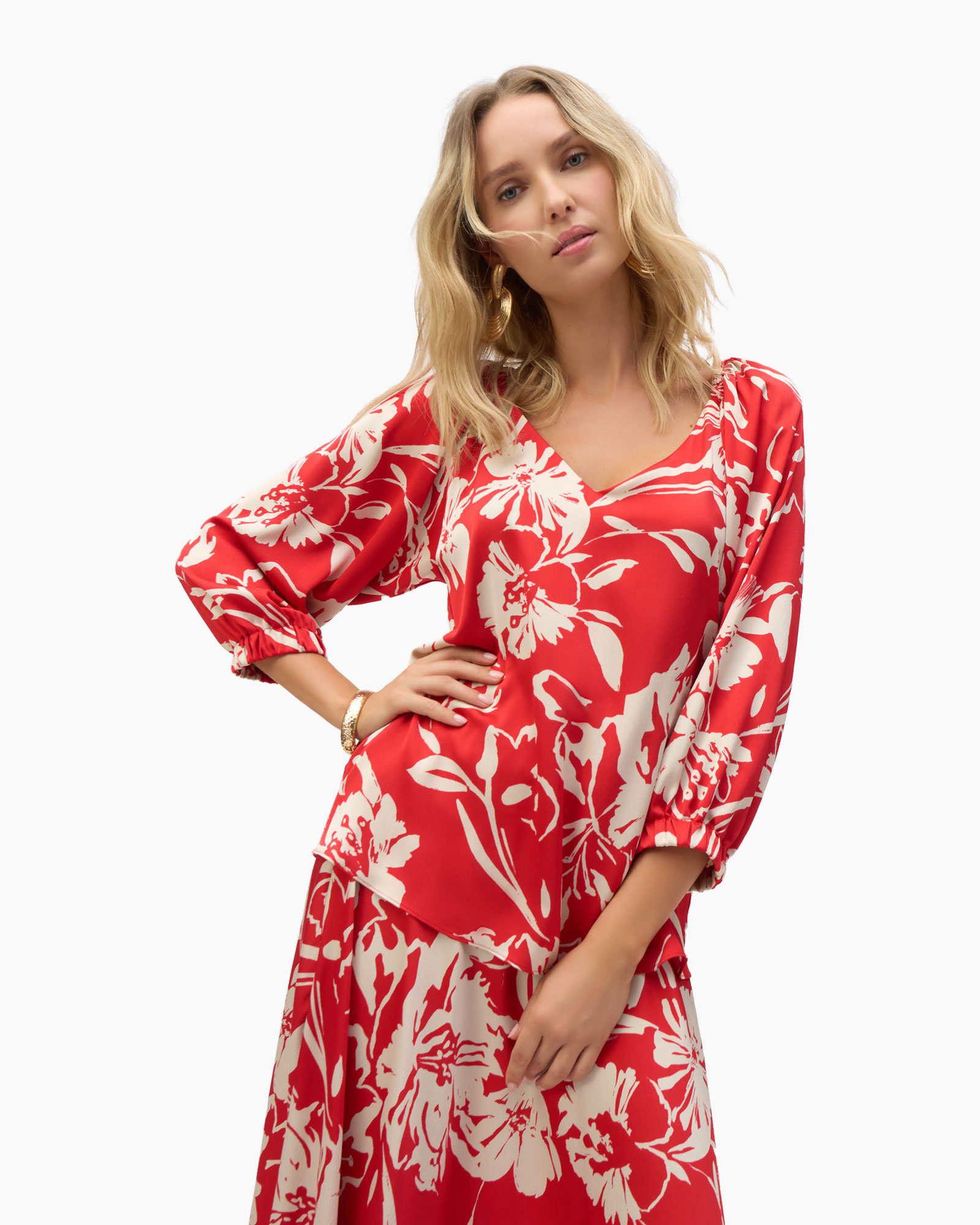 Blouse Print Rood