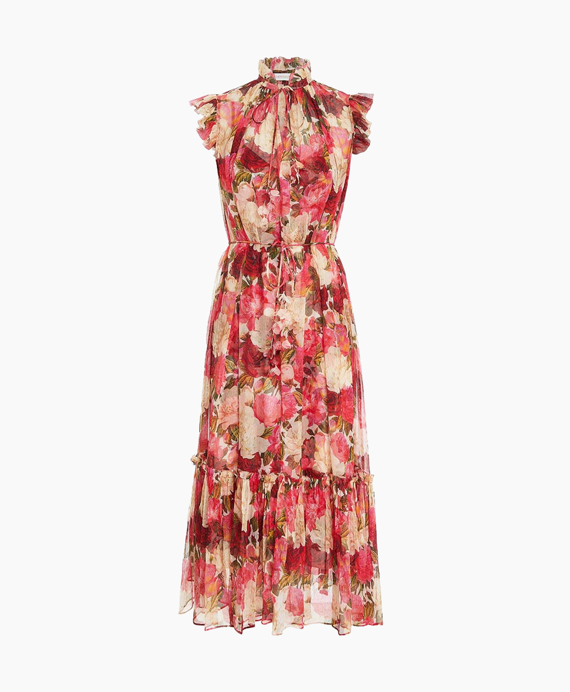 Zimmermann Maxi Jurk Wonderland Flutter Pink