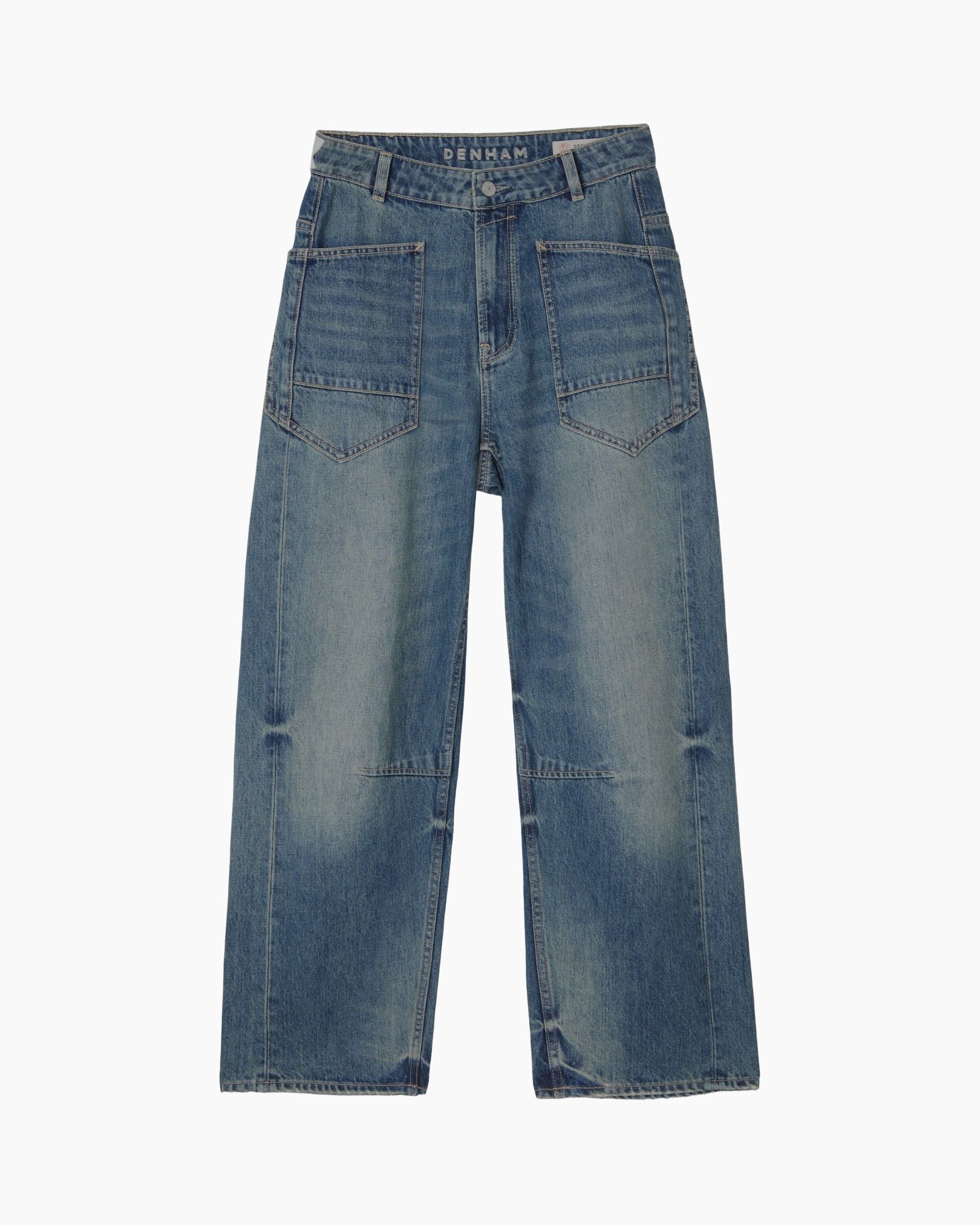 broeken, denim, losse pasvorm, zakken, blauw