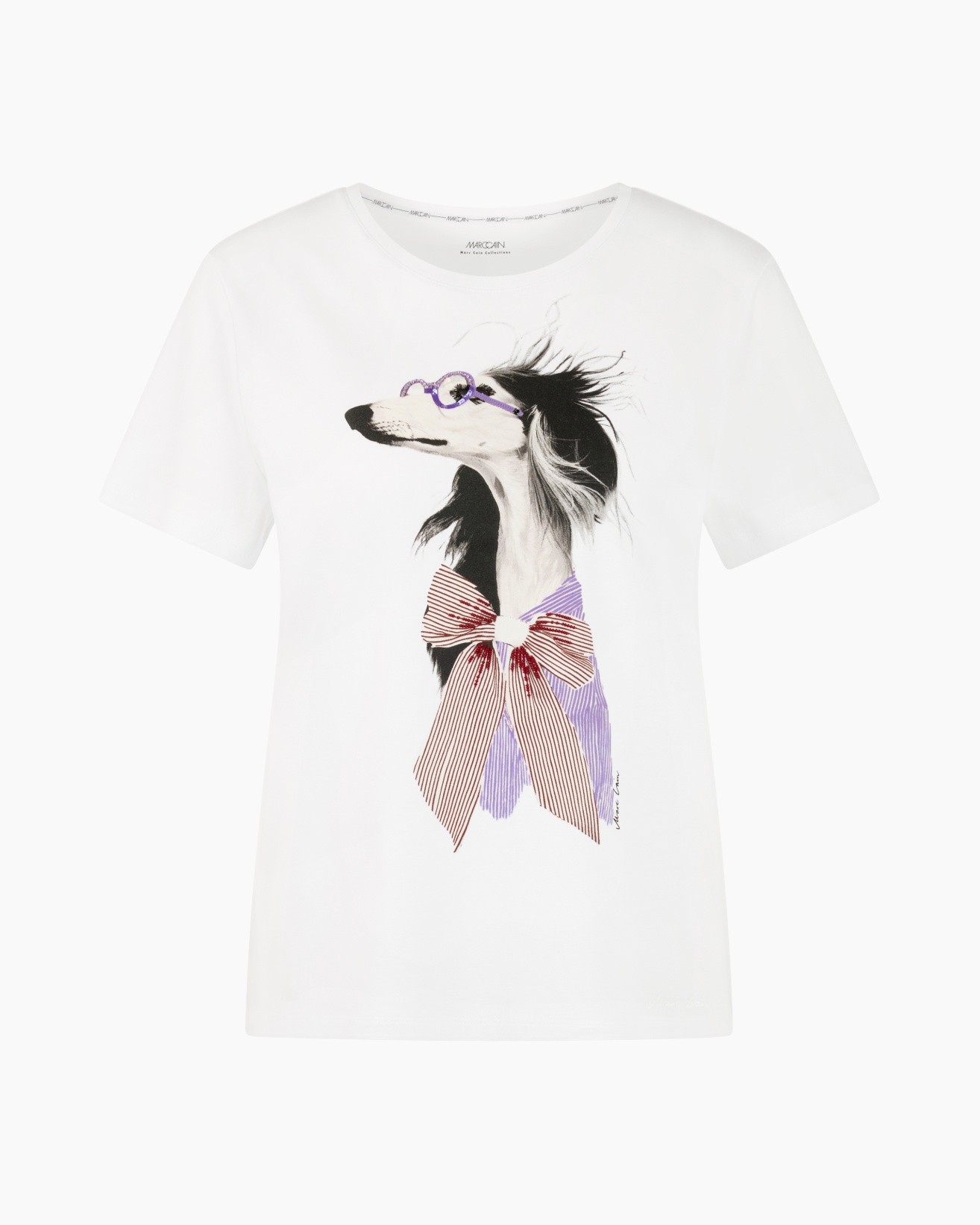t-shirt, grafisch, paard, strik, wit