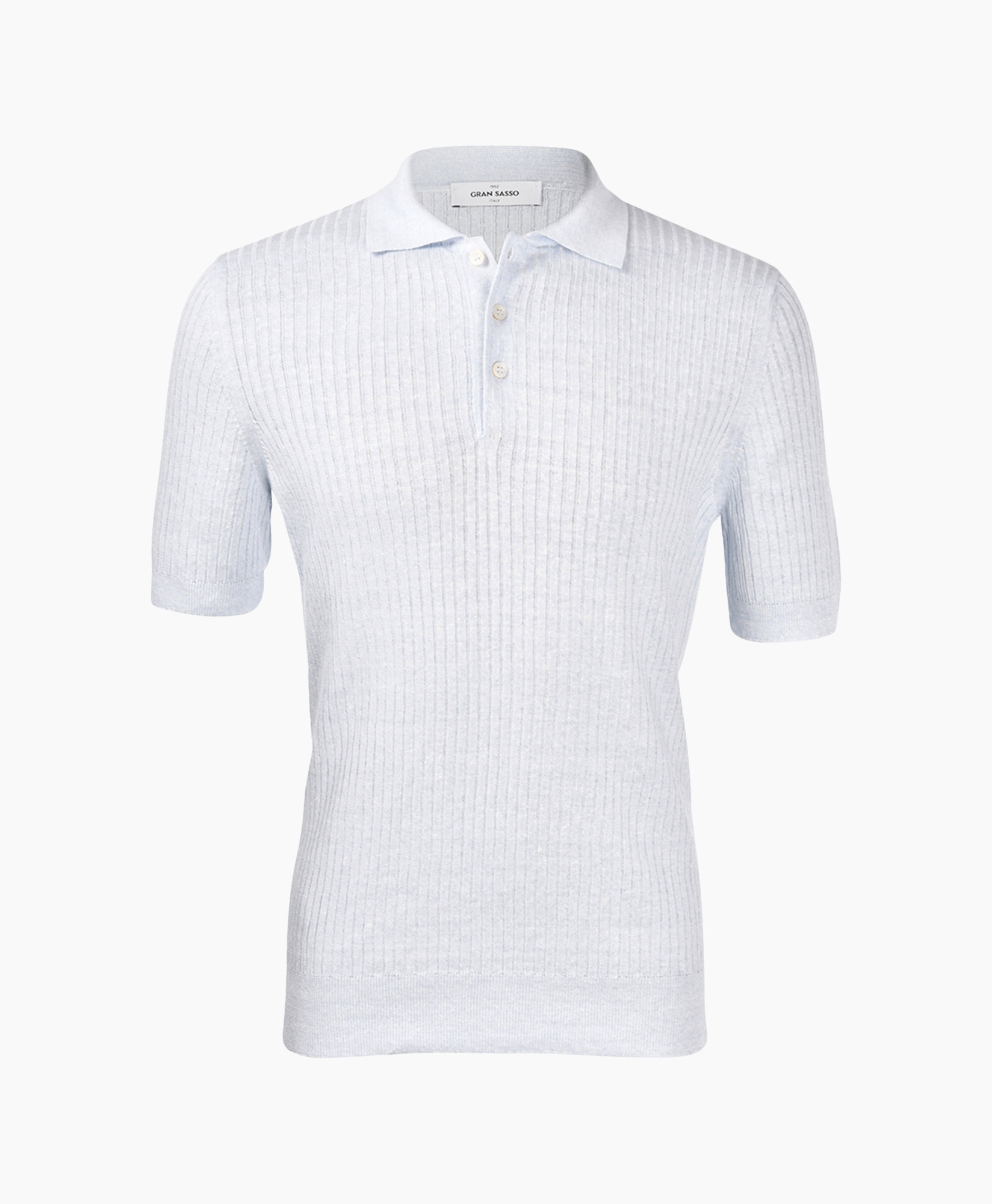 Polo Cotton Linen Licht Blauw
