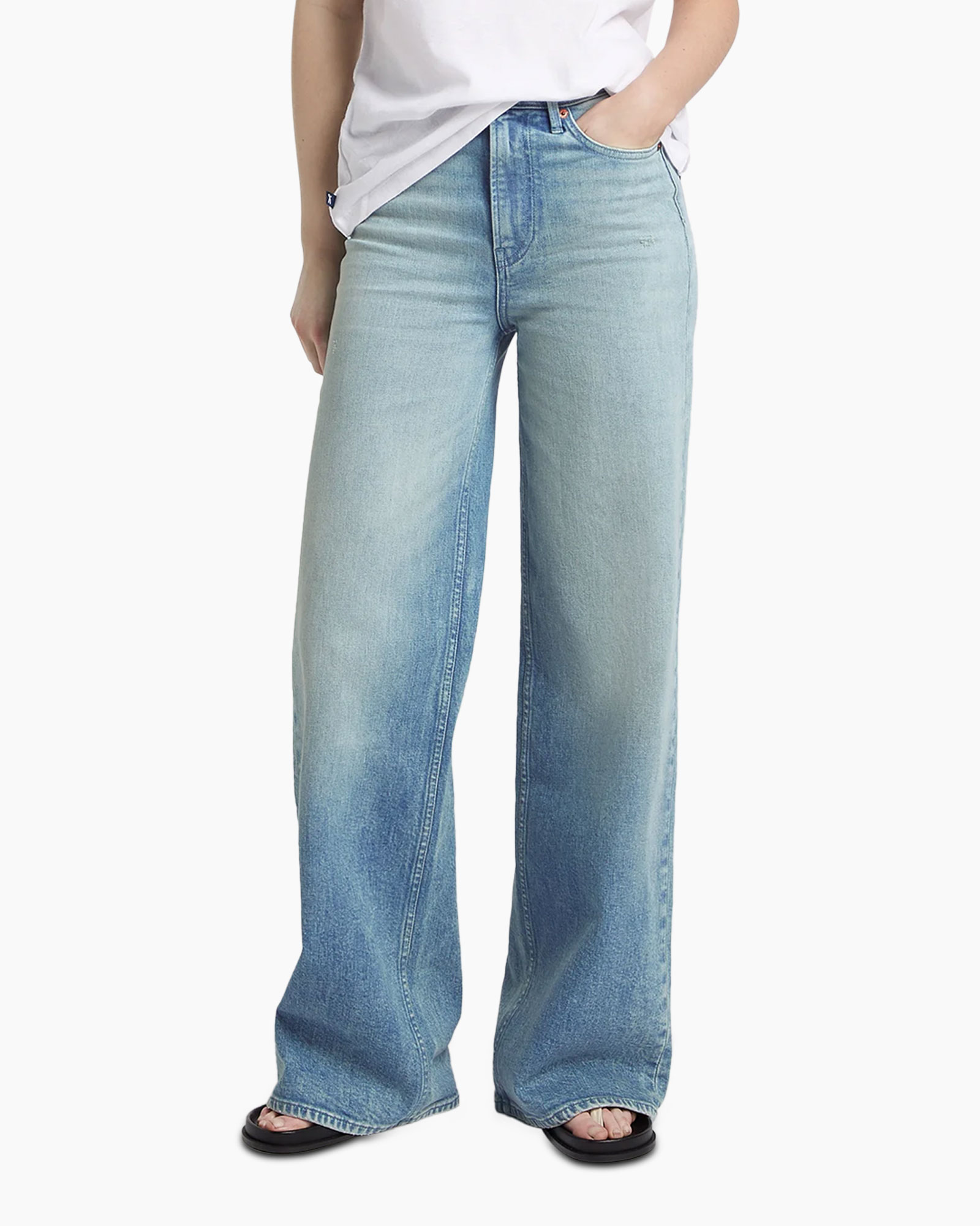 jeans, wide-leg, denim, light-wash, pants
