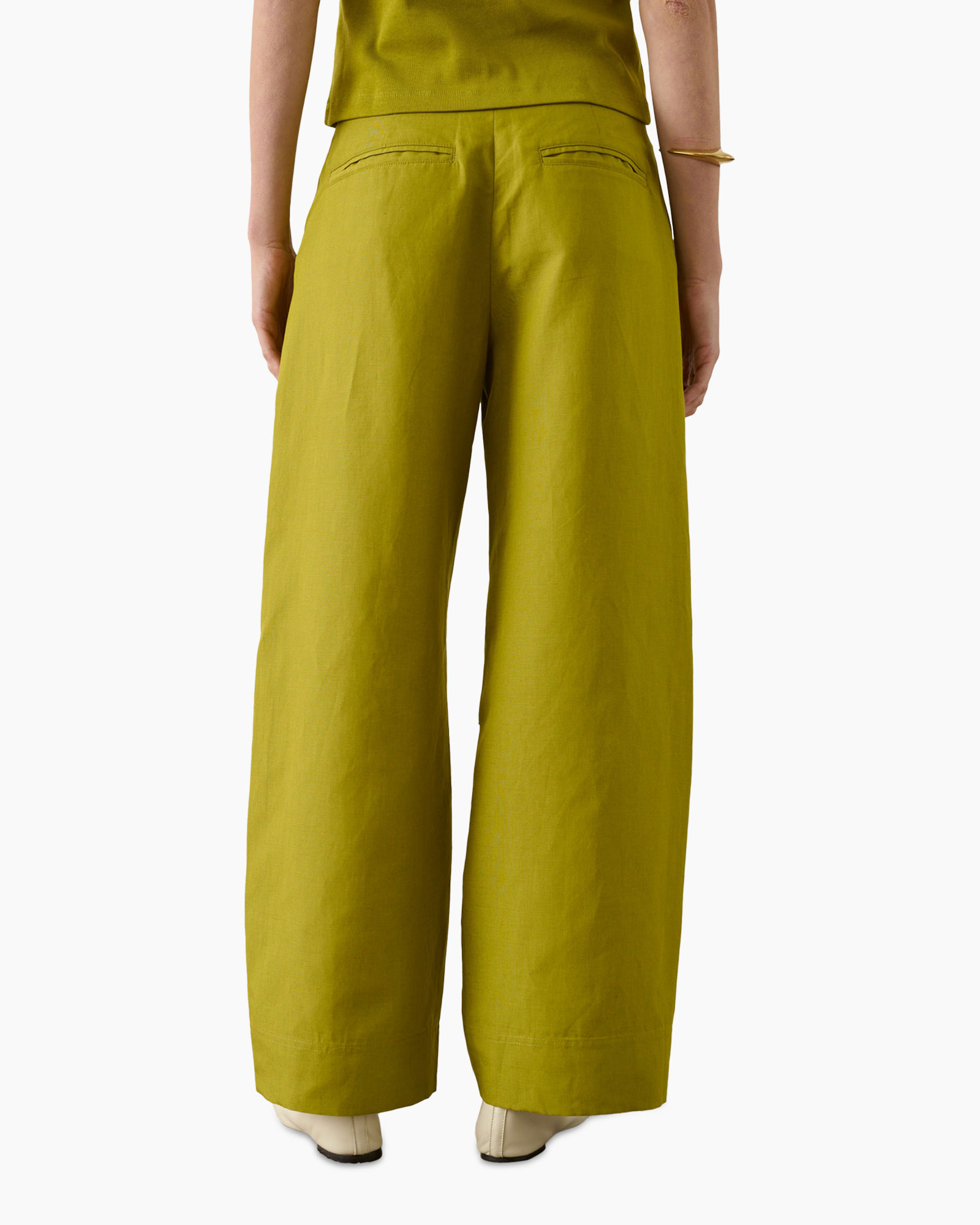 pants, wide-leg, olive, linen, trousers