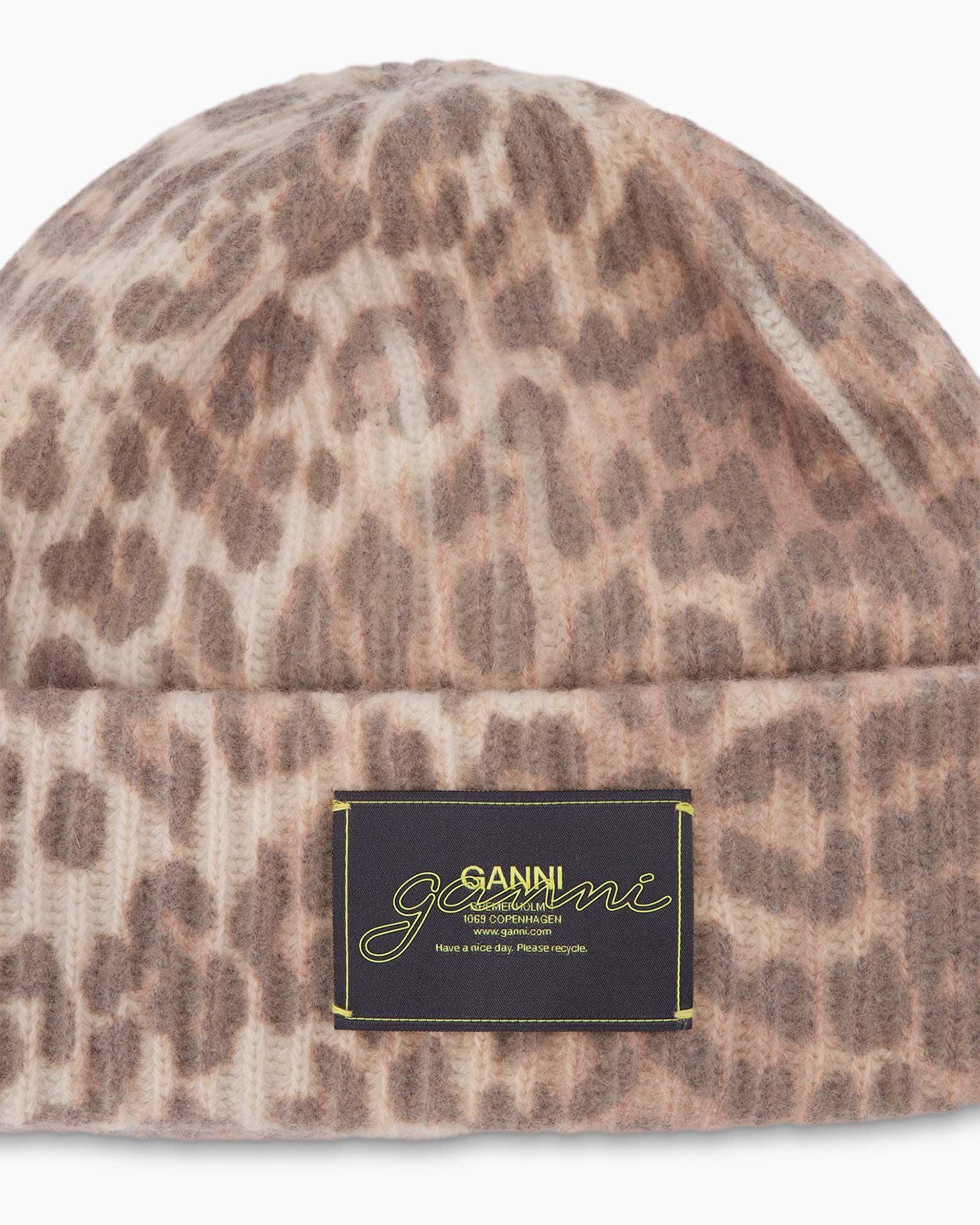 Muts Graphic Wool Mix Printed Leopard Bruin