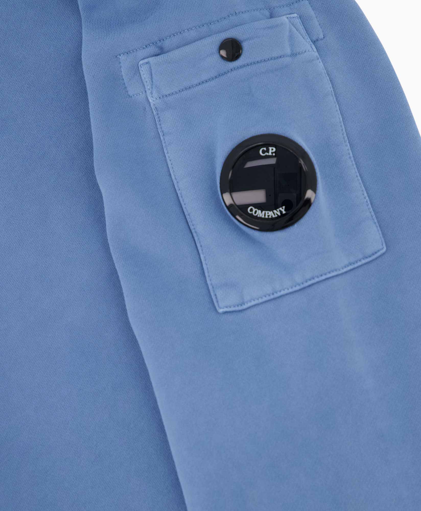 Cp Company Sweater Brushed & Emerized Diagonal Fle Blauw