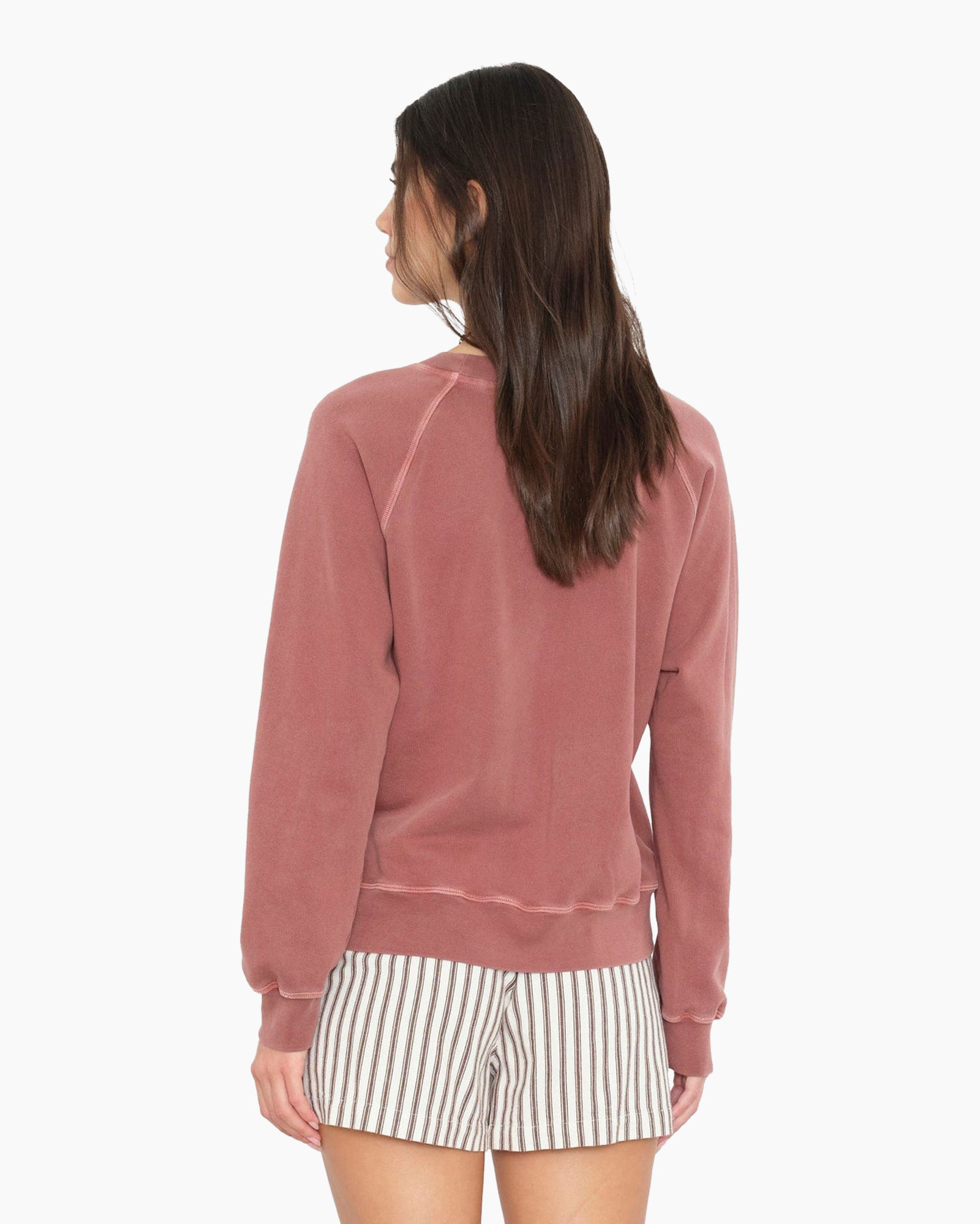 crewneck, sweatshirt, roze, lange mouwen, shorts