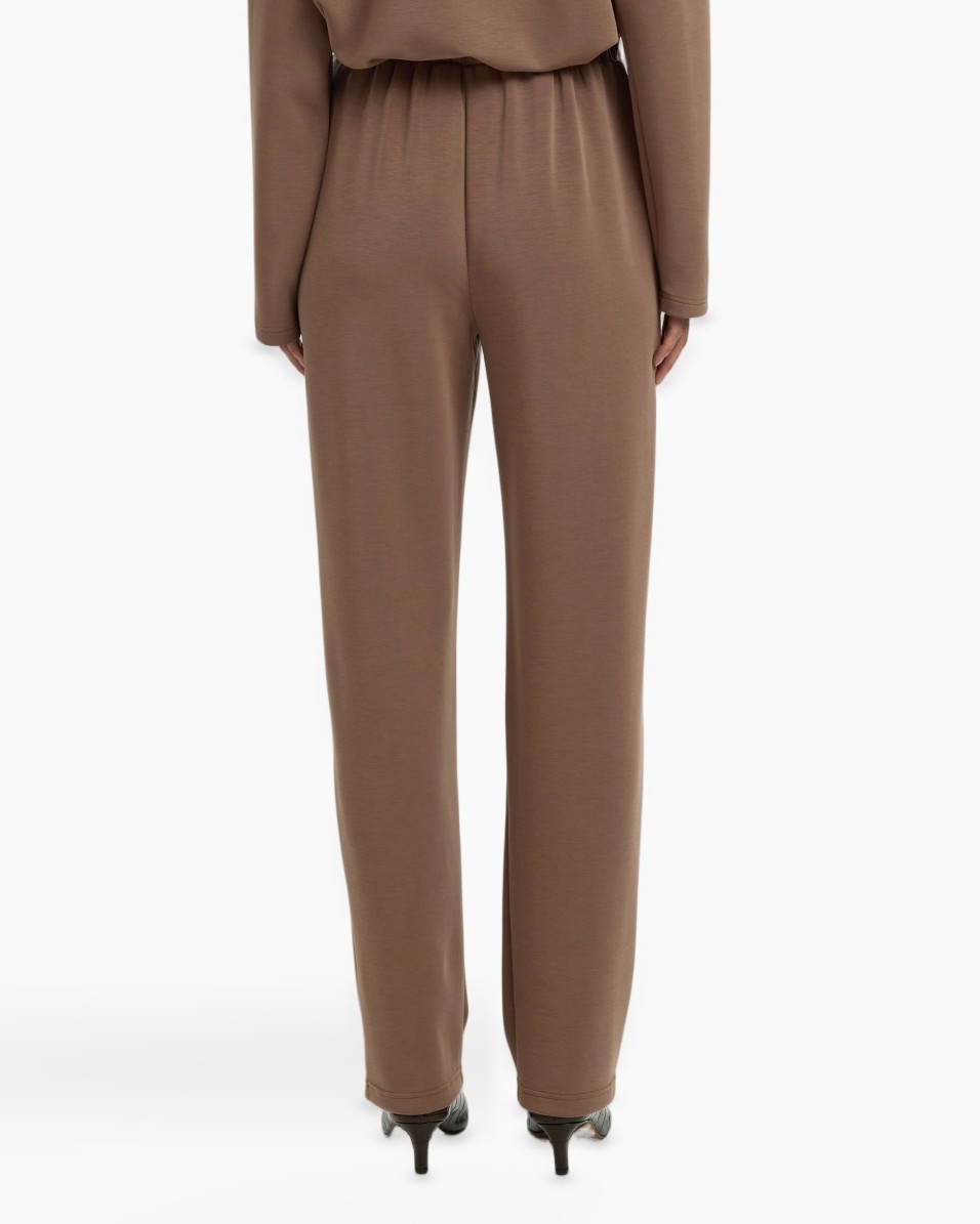 broek, broek, bruin, wijdelijn, elastic taille