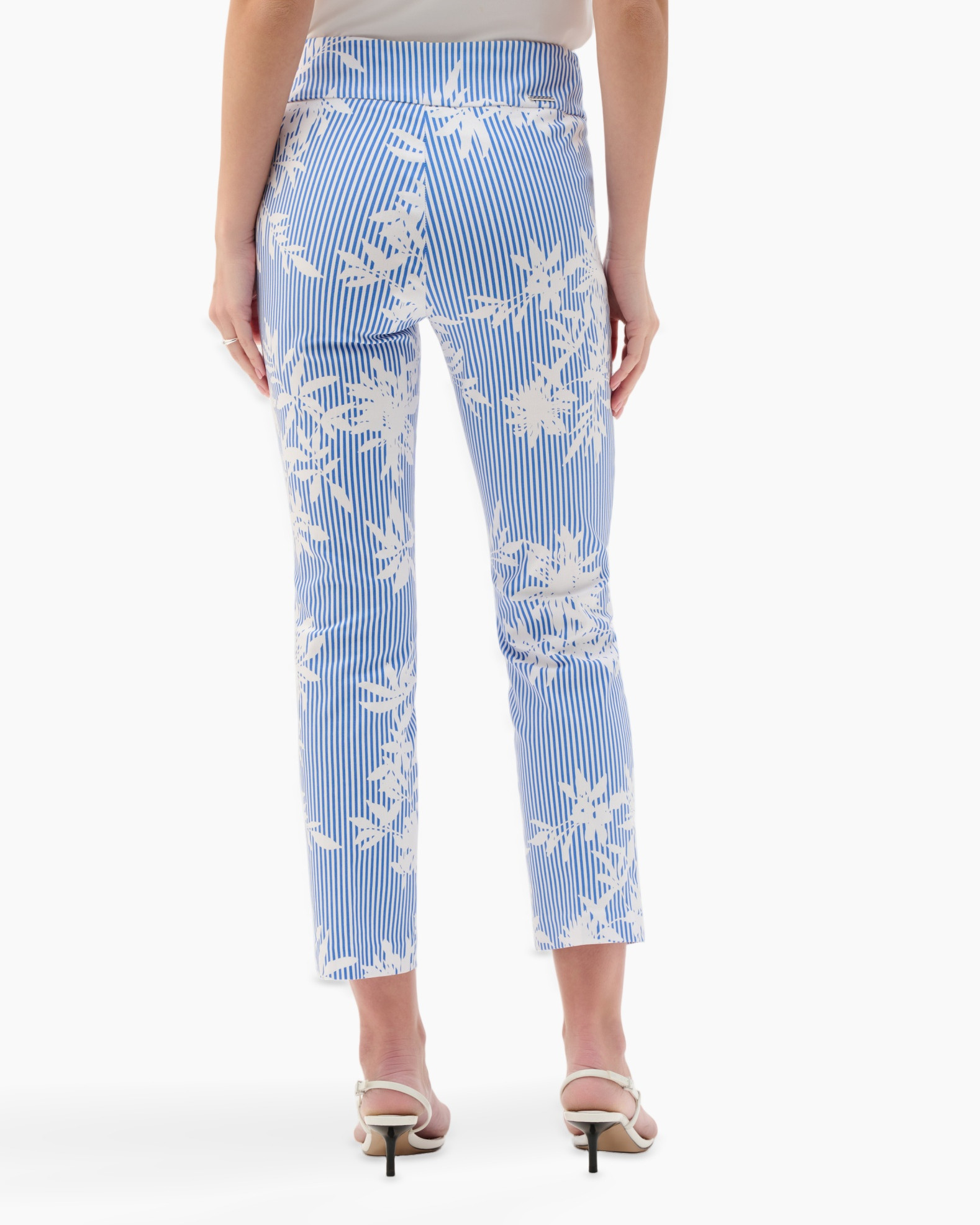 pants, print, blue, striped, cropped