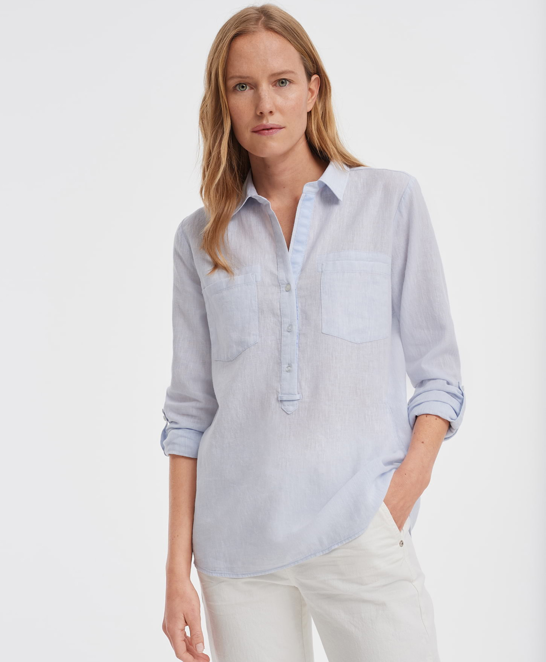 Opus Blouse Fredda Mélange Blauw