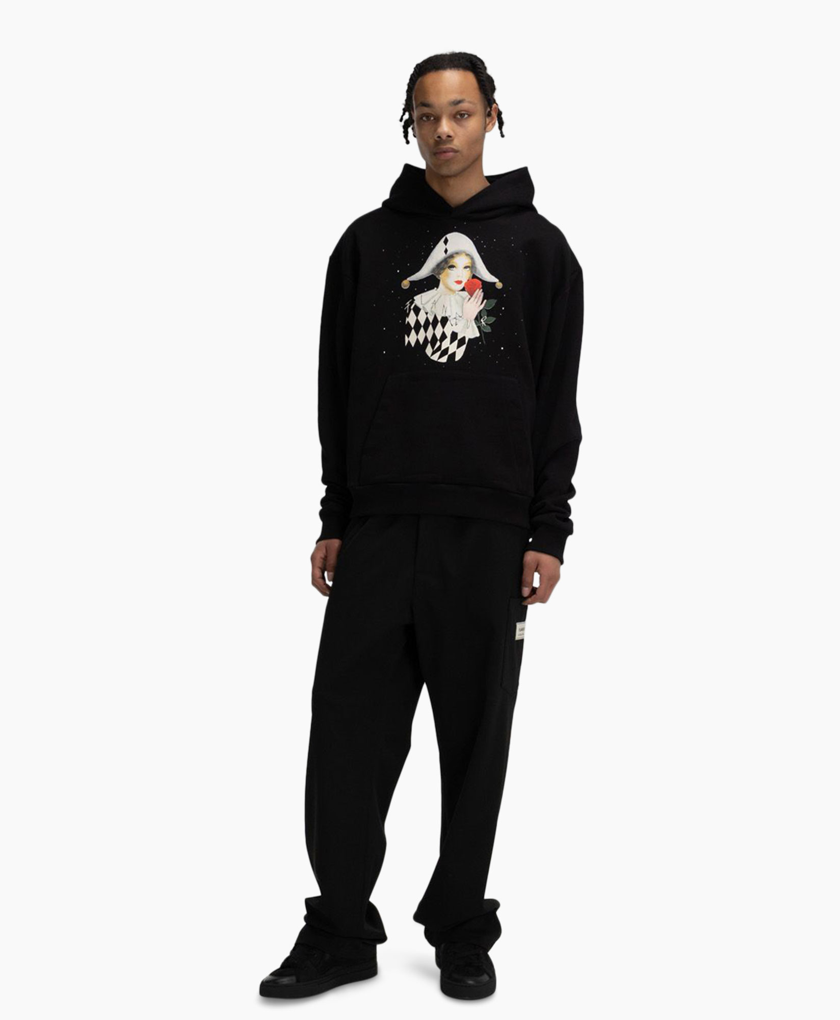 Flaneur Homme Hoodie Arlequin Zwart