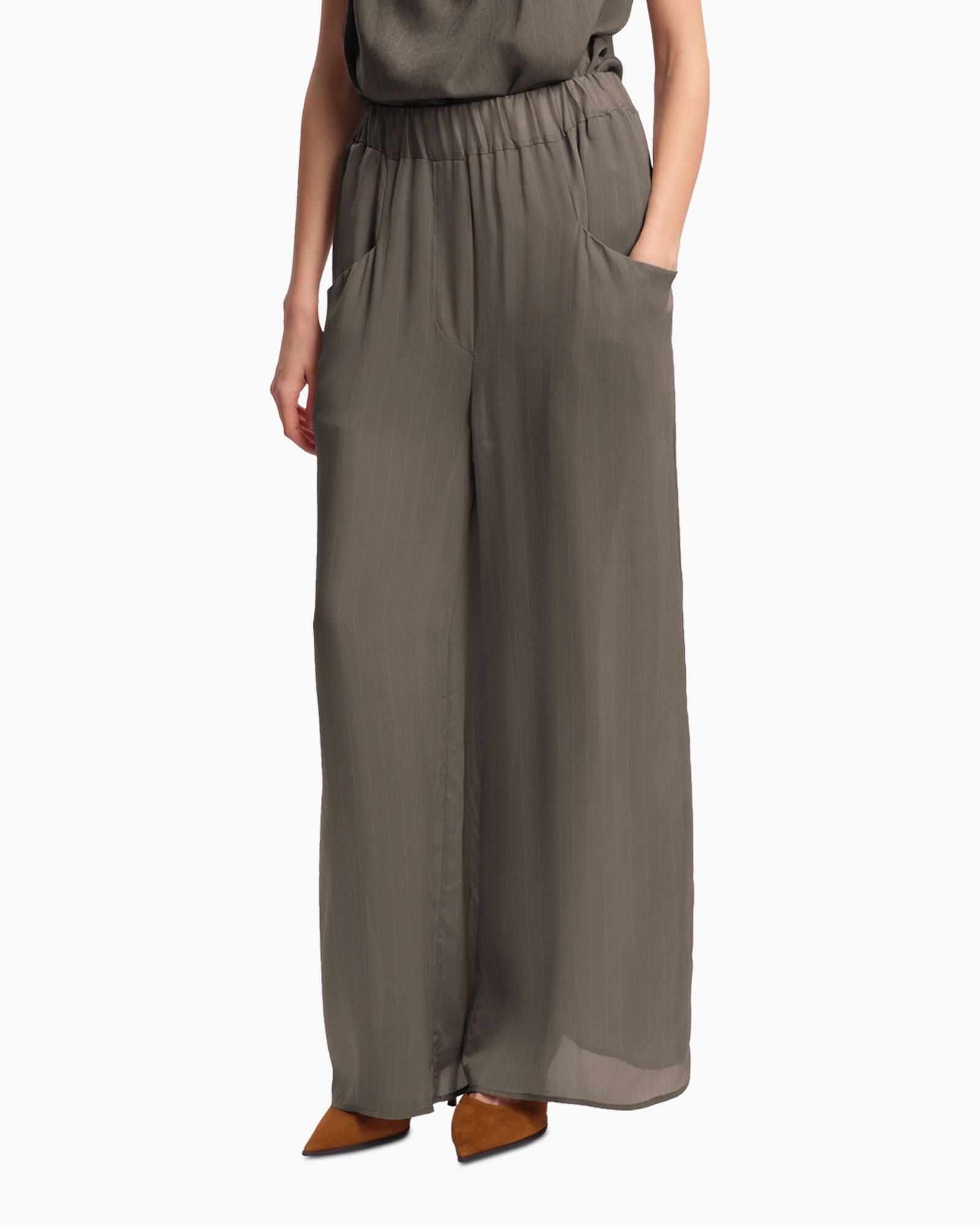 wide-leg, palazzo, pants, elastic-waist, tropical-moss