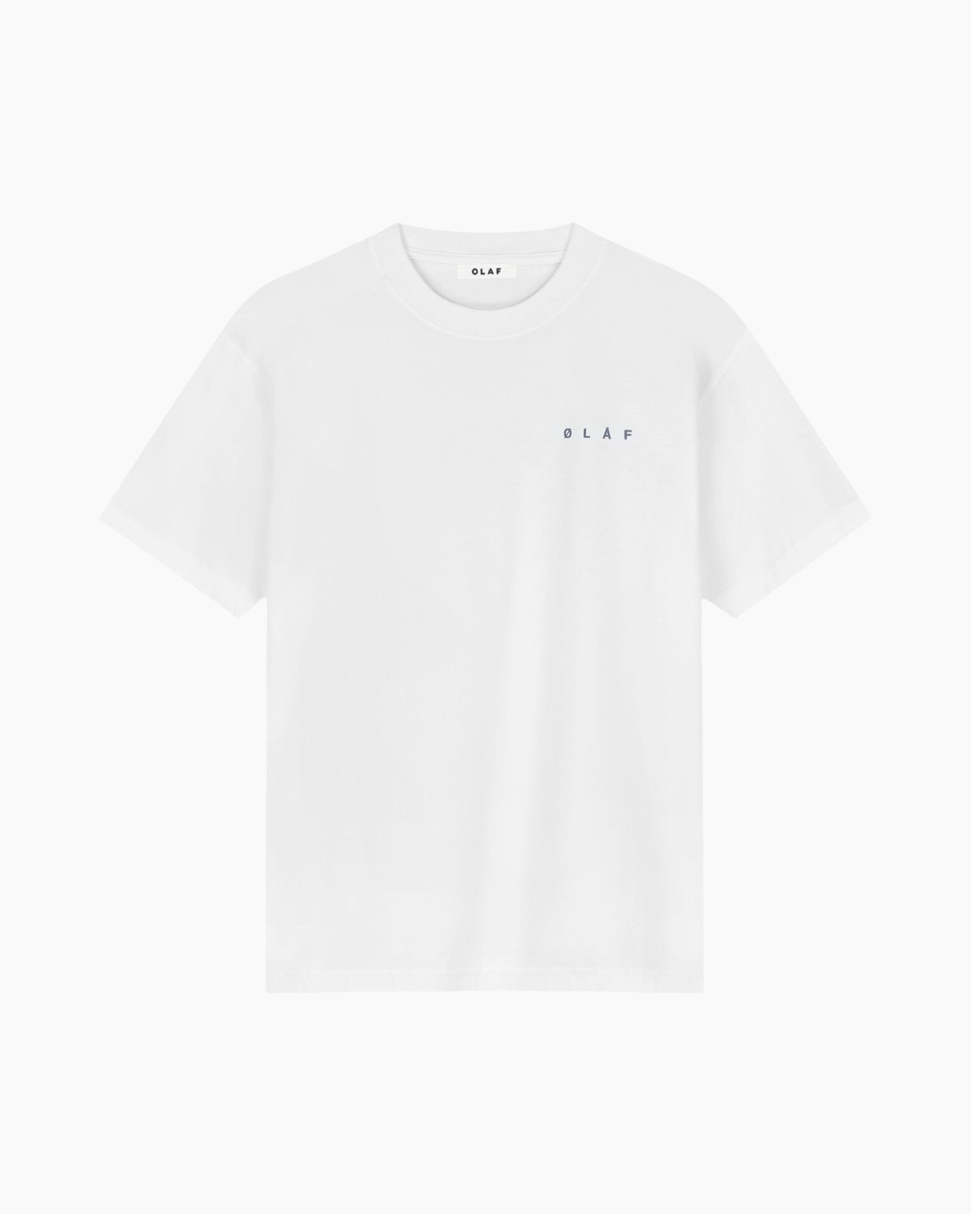 t-shirt, white, short-sleeve, crew neck, logo