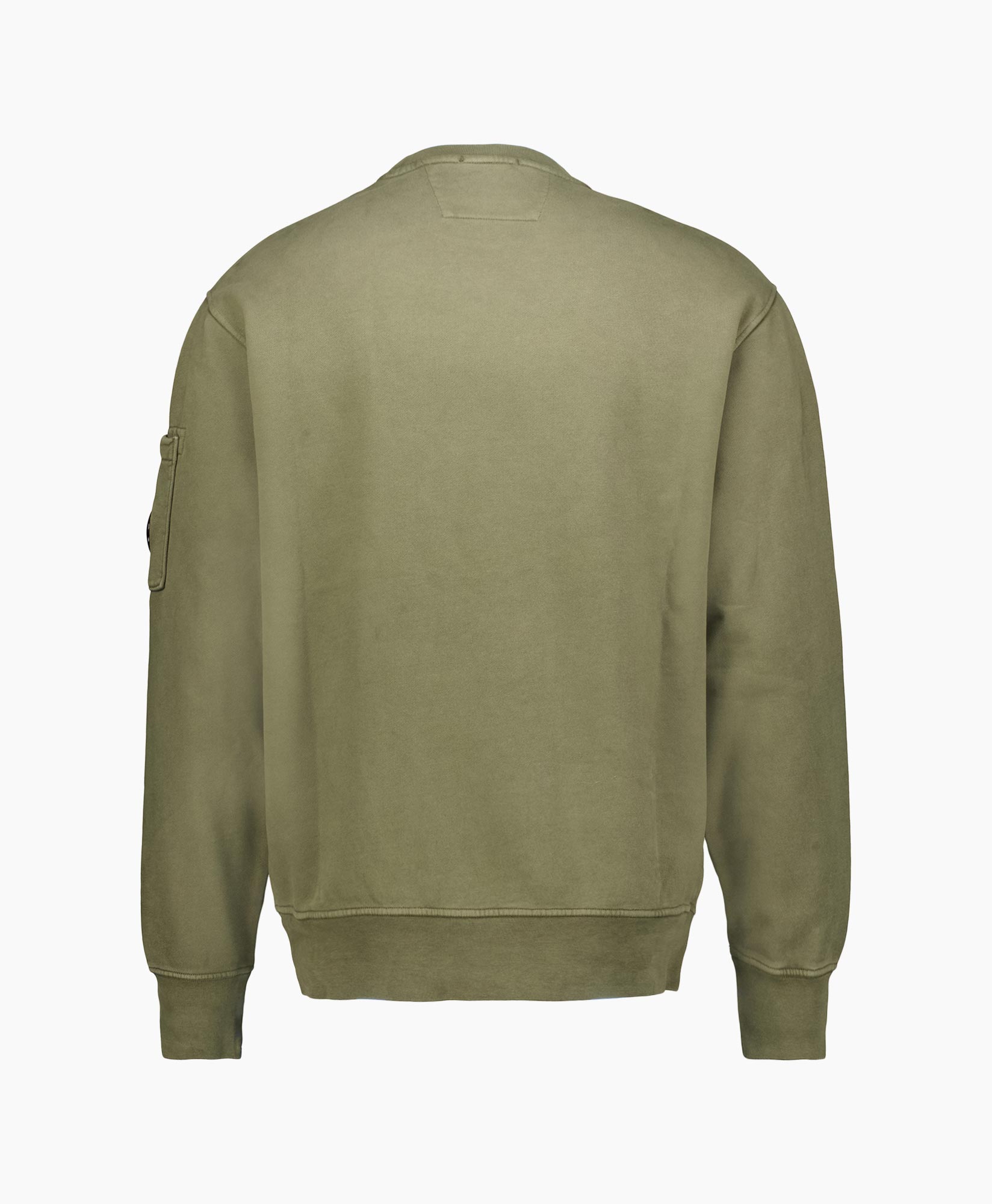 Sweater Diagnal Fleece Crewneck midden groen