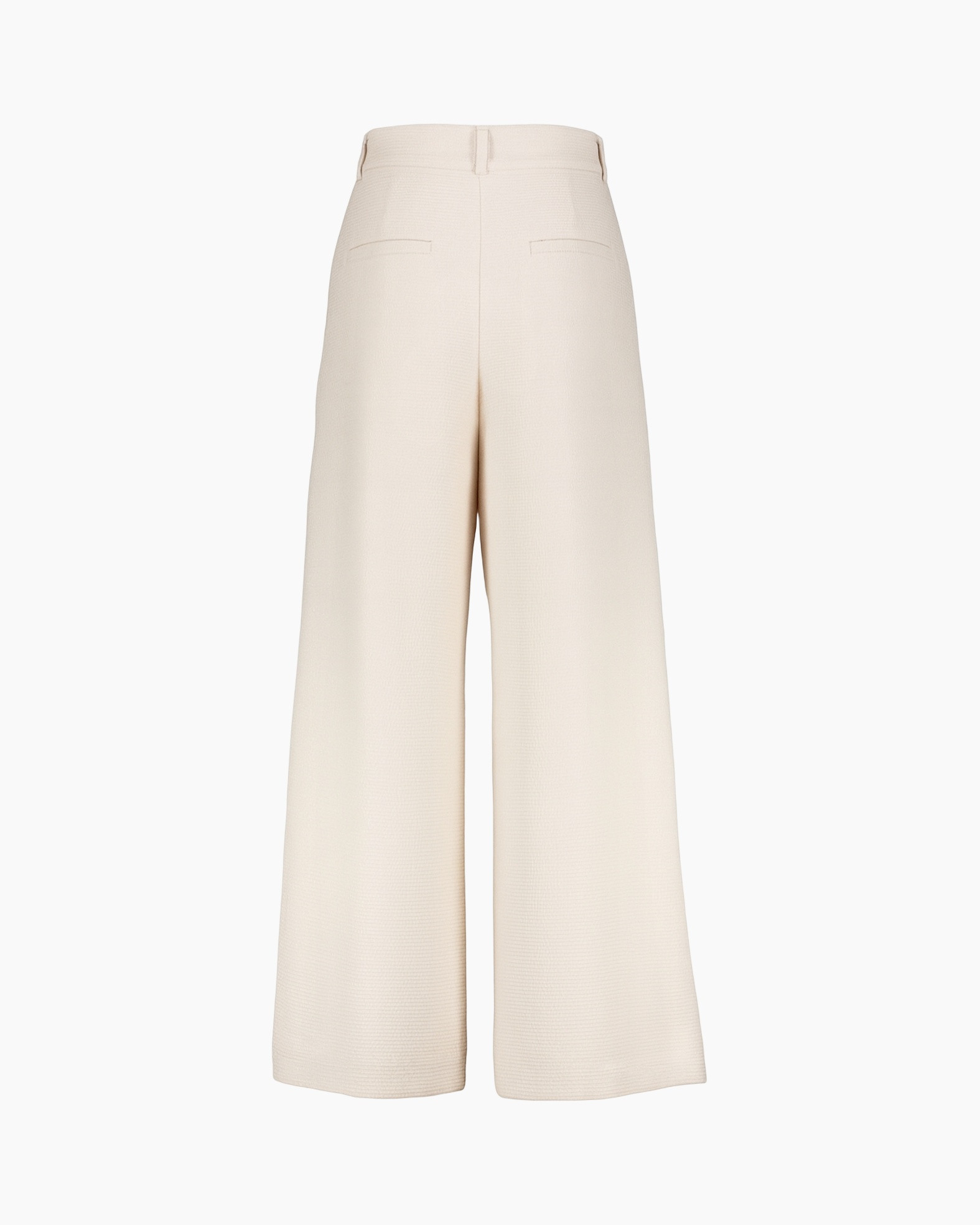 reptieweid, crème, broeken, achterkant, hoge taille