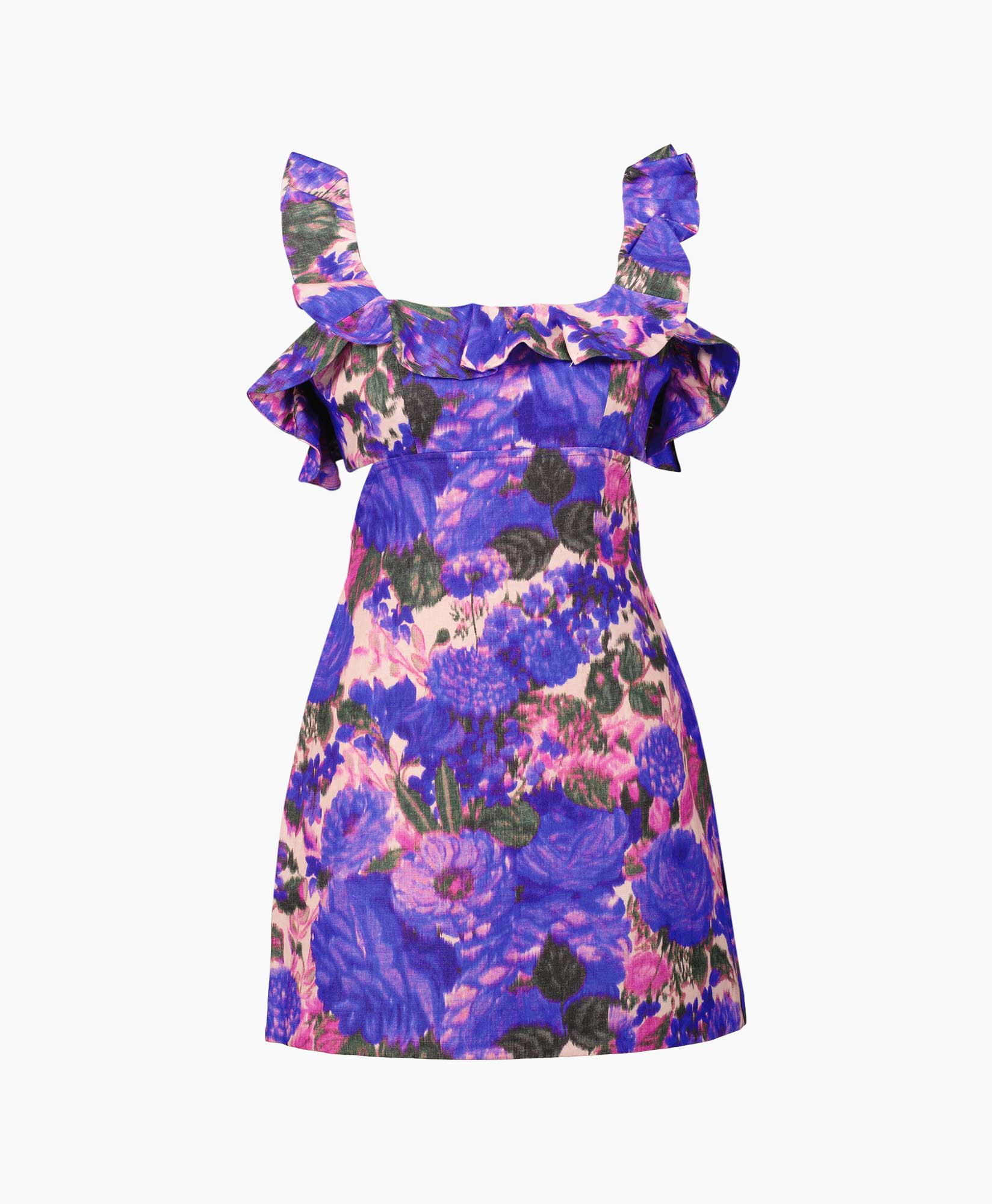 Zimmermann Jurk High Tide Frilled Mini Paars